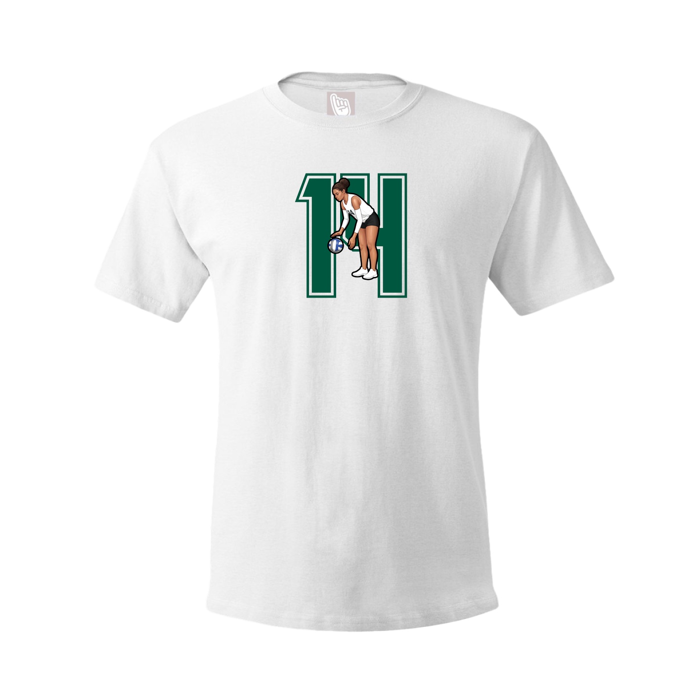Youth Tee — Number in White