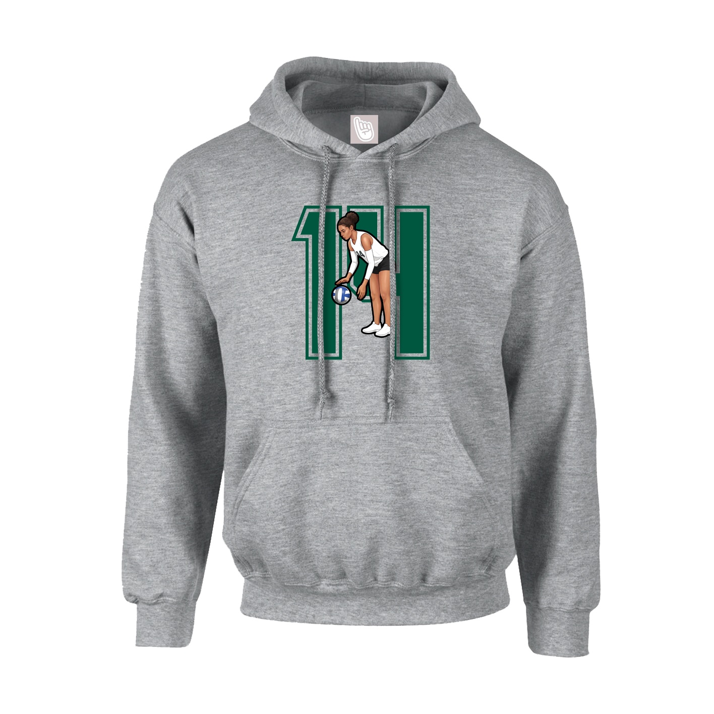 Hoodie — Number in Grey