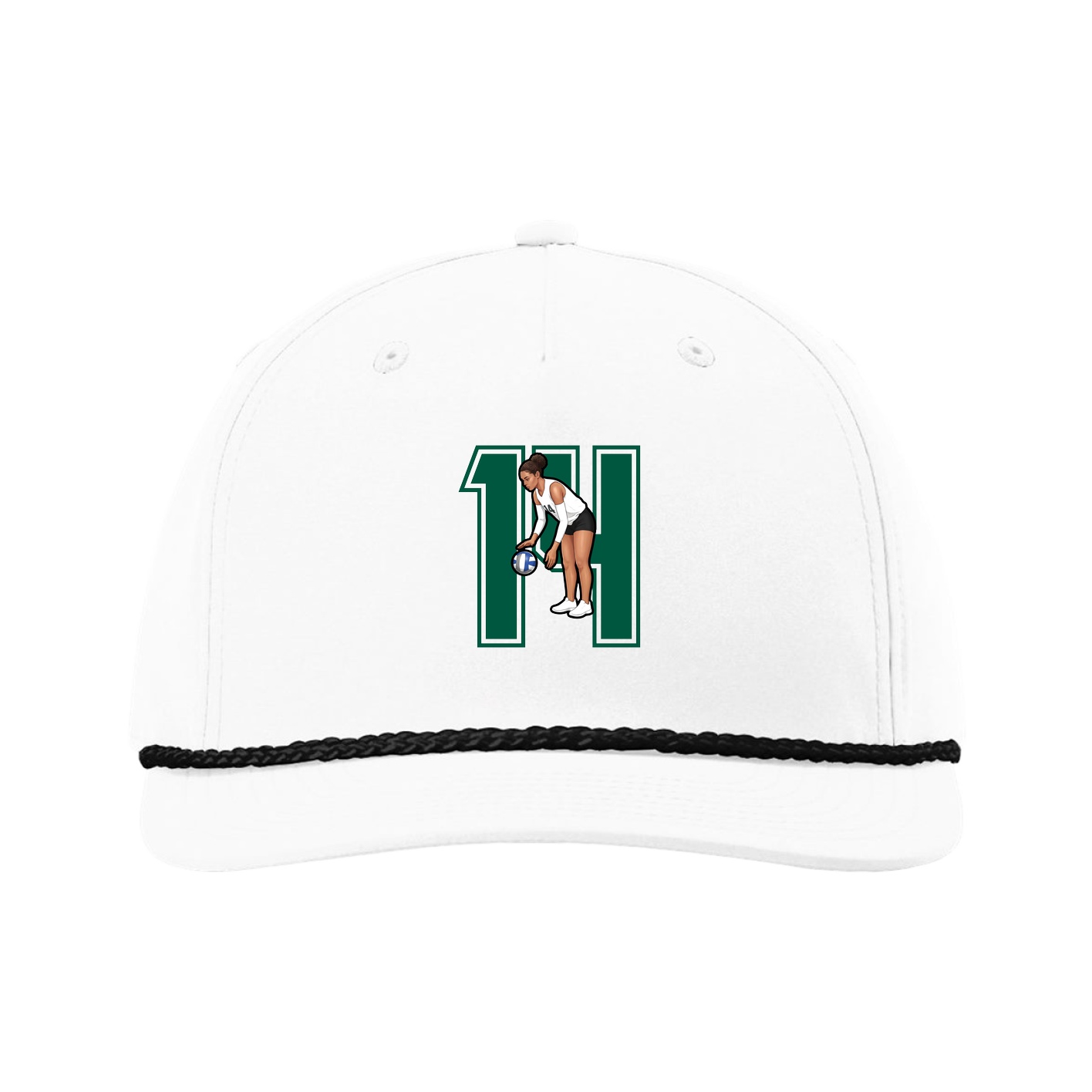 Five-Panel Classic Rope Cap — Number in White