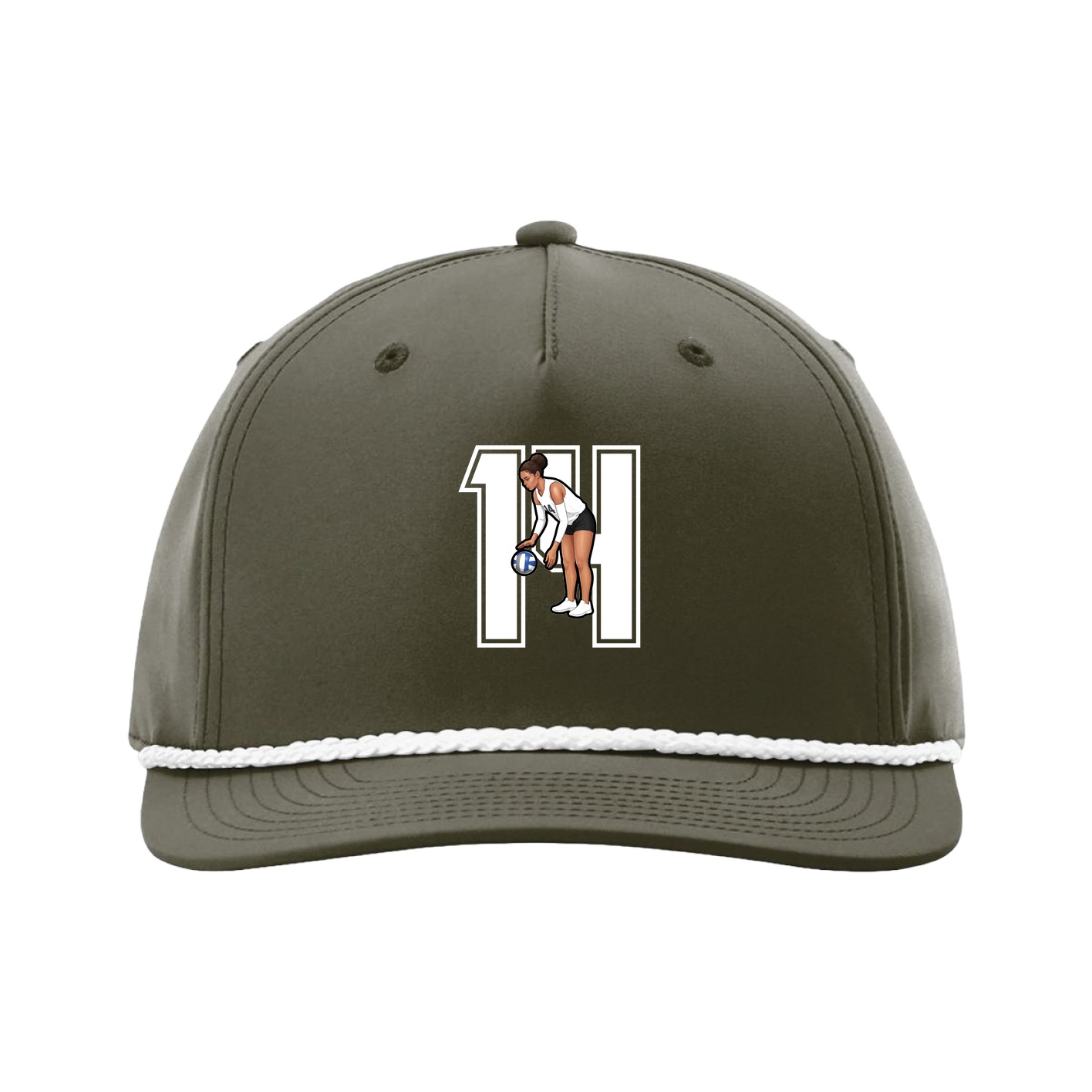 Five-Panel Classic Rope Cap — Number in Green