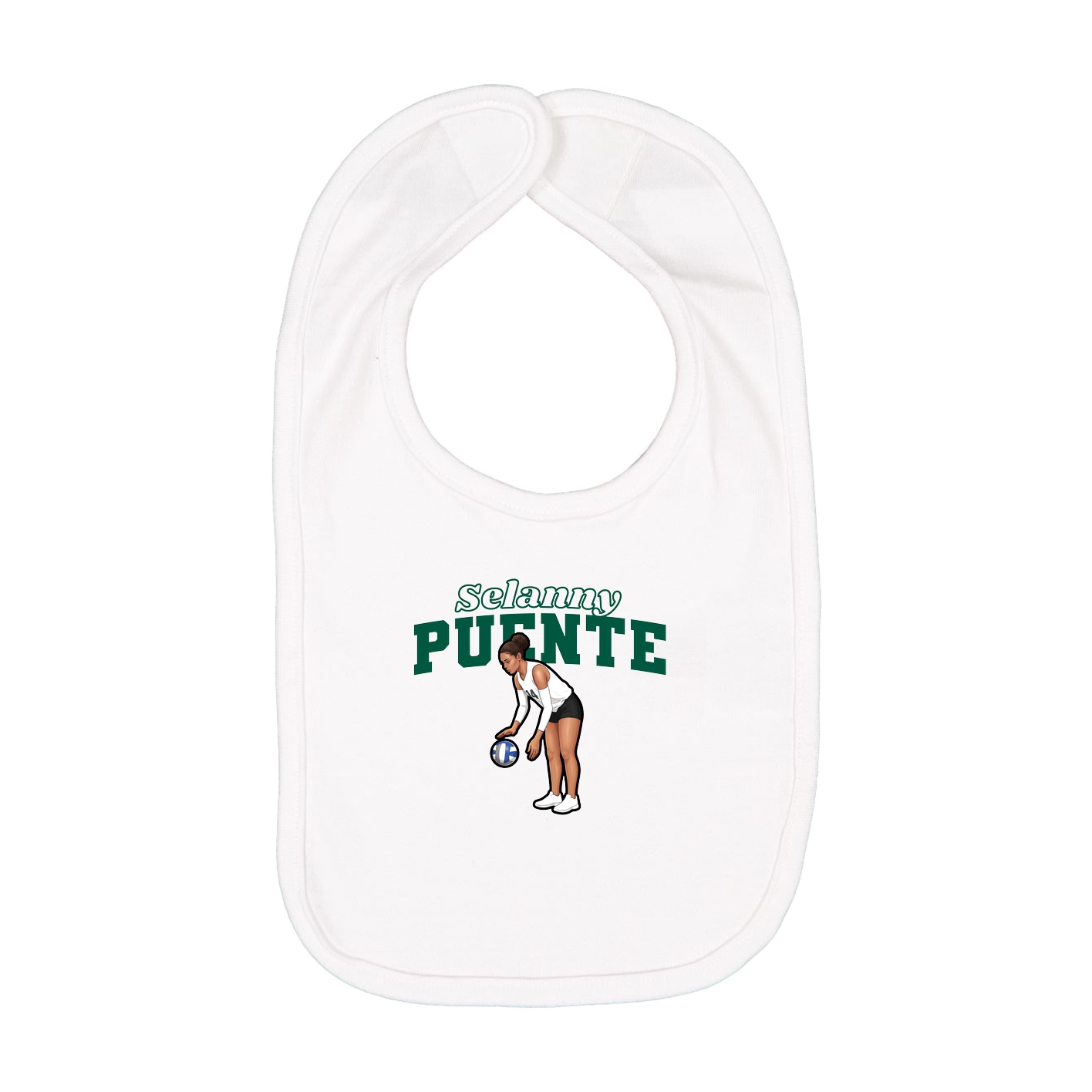 Infant Bib — Name Arch in White