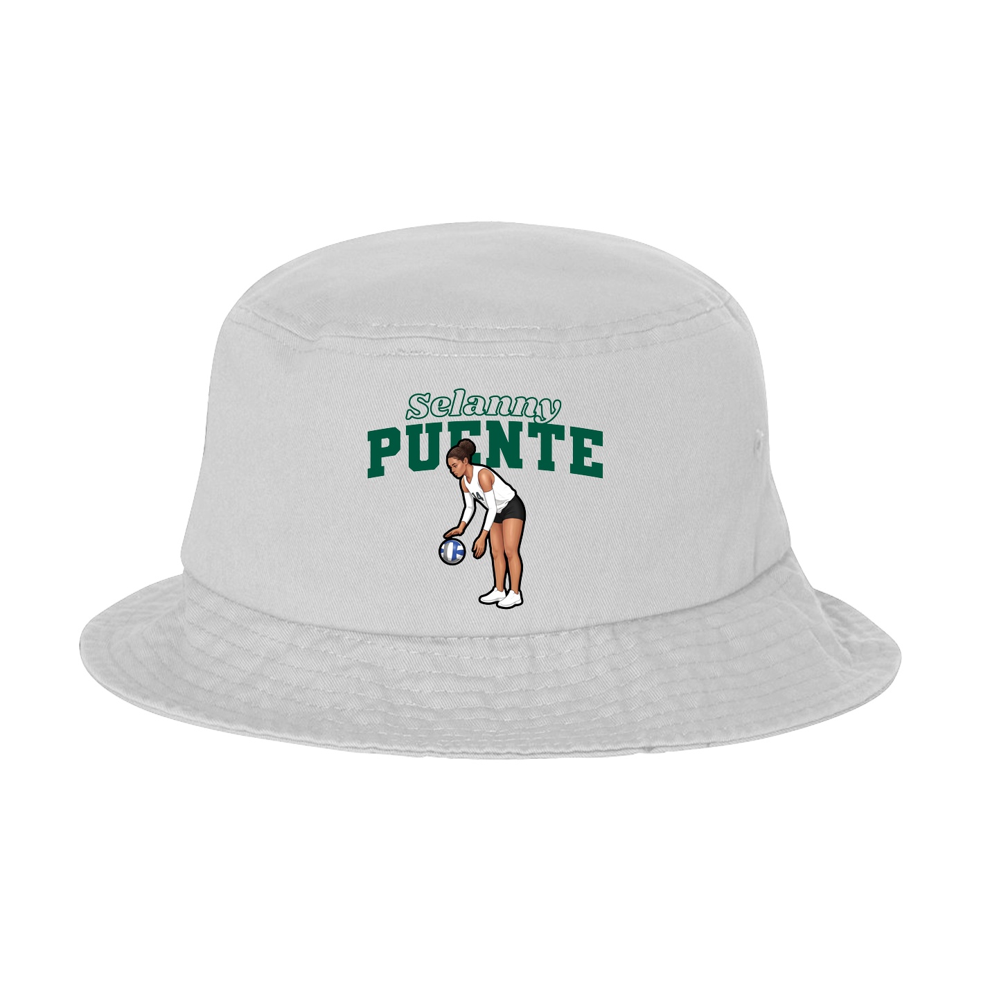 Bucket Cap — Name Arch in White