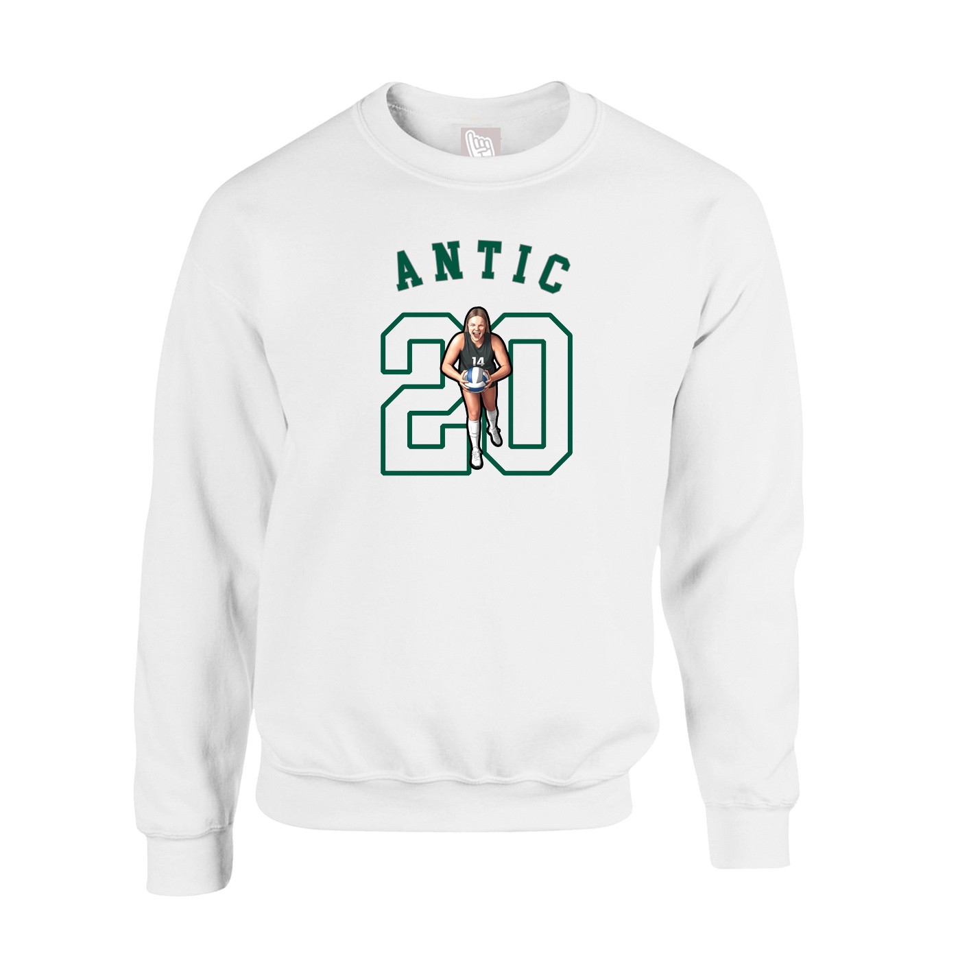 Fleece Crew — Shirsey Arch in White