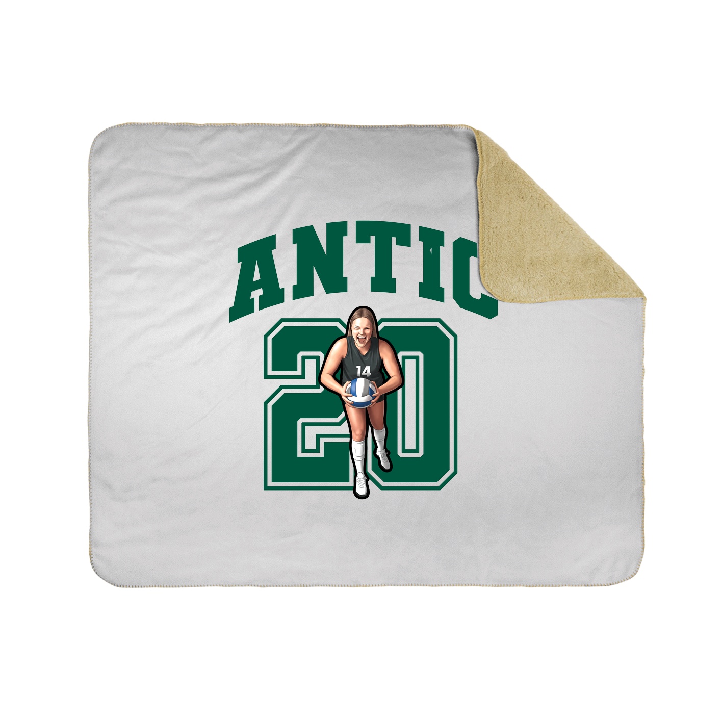 Throw Blanket — Number in White