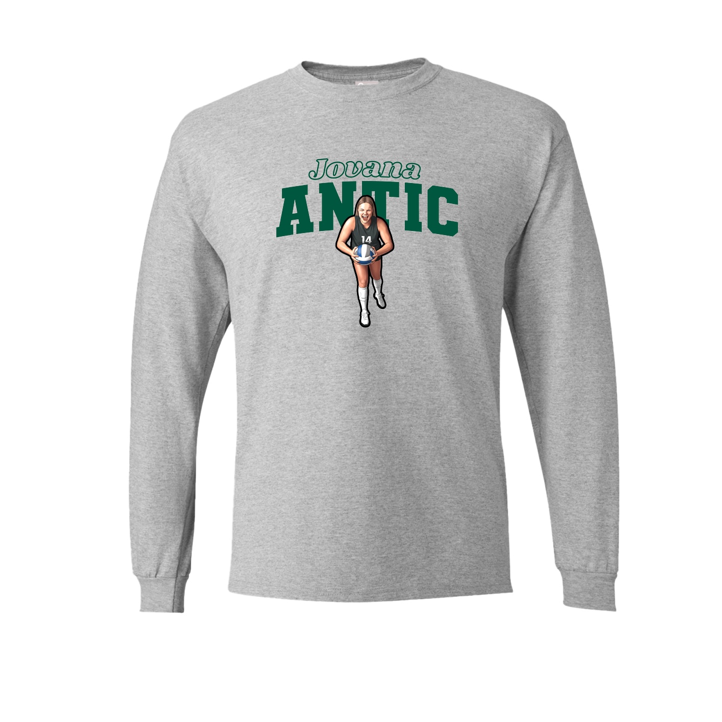Long Sleeve Tee — Name Arch in Grey