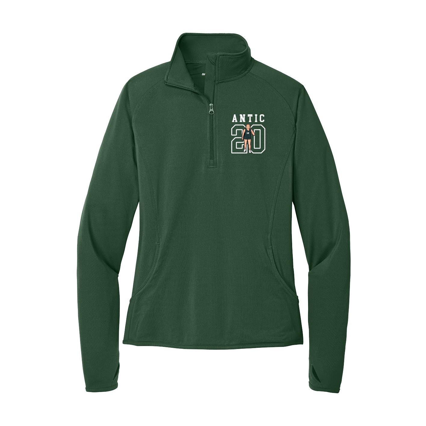Women's Q-Zip Pullover — Shirsey in Green