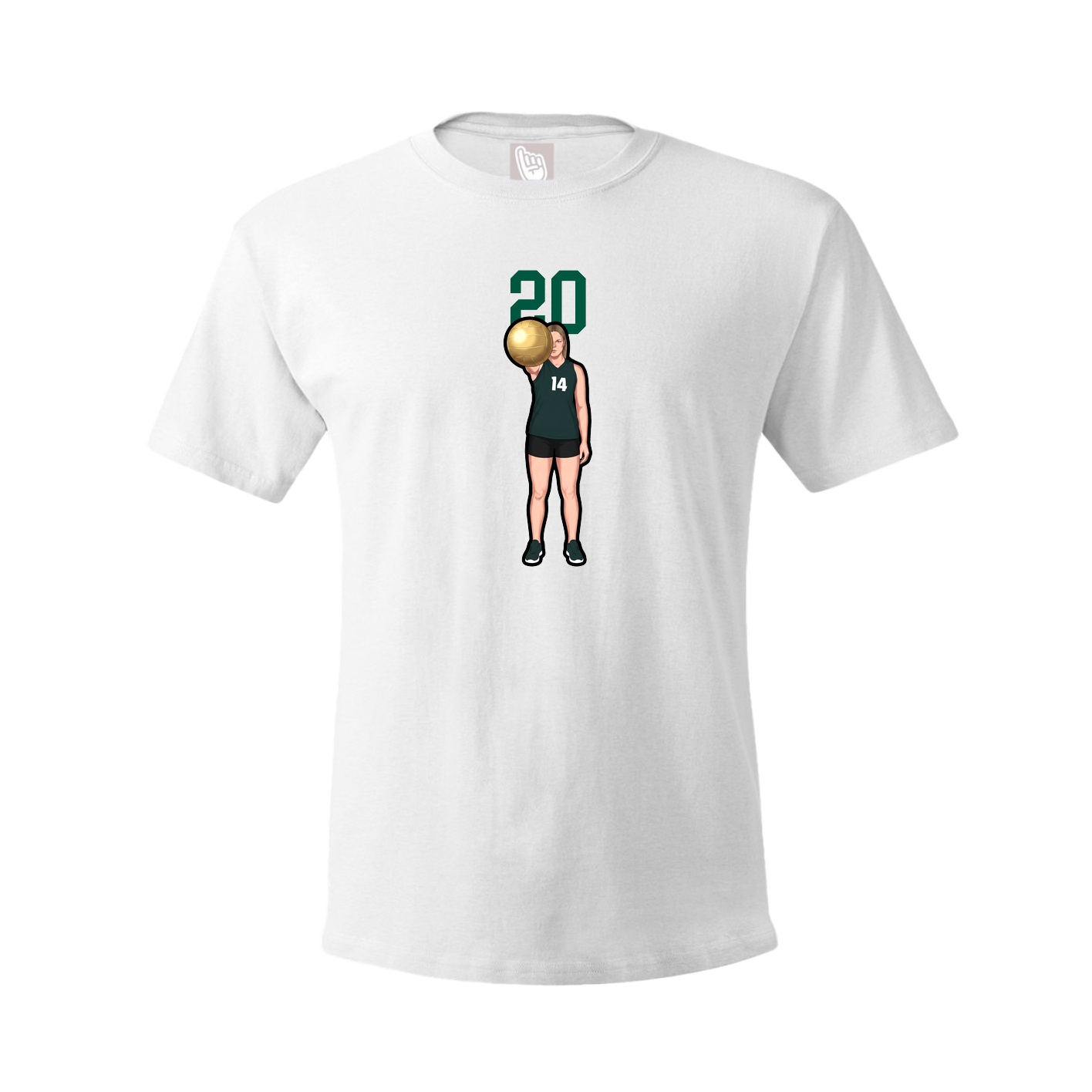 Youth Tee — Number Top in White