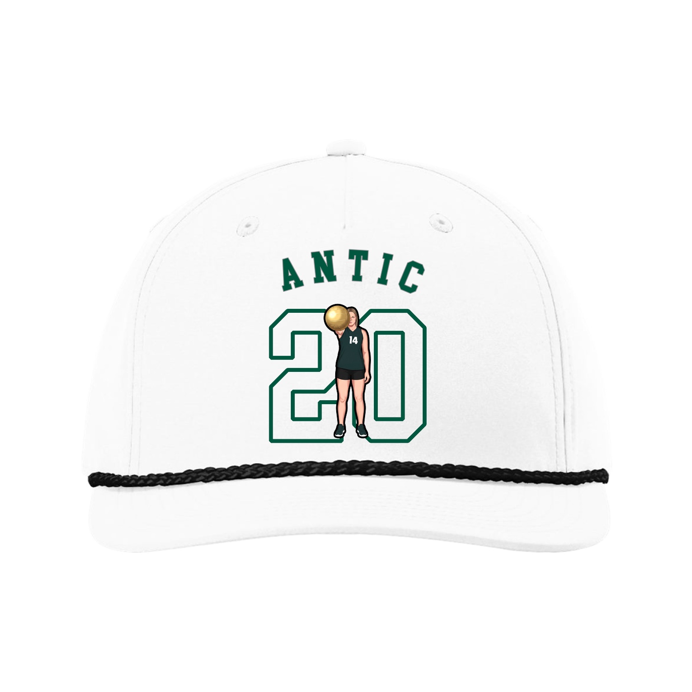 Five-Panel Classic Rope Cap — Shirsey Arch in White