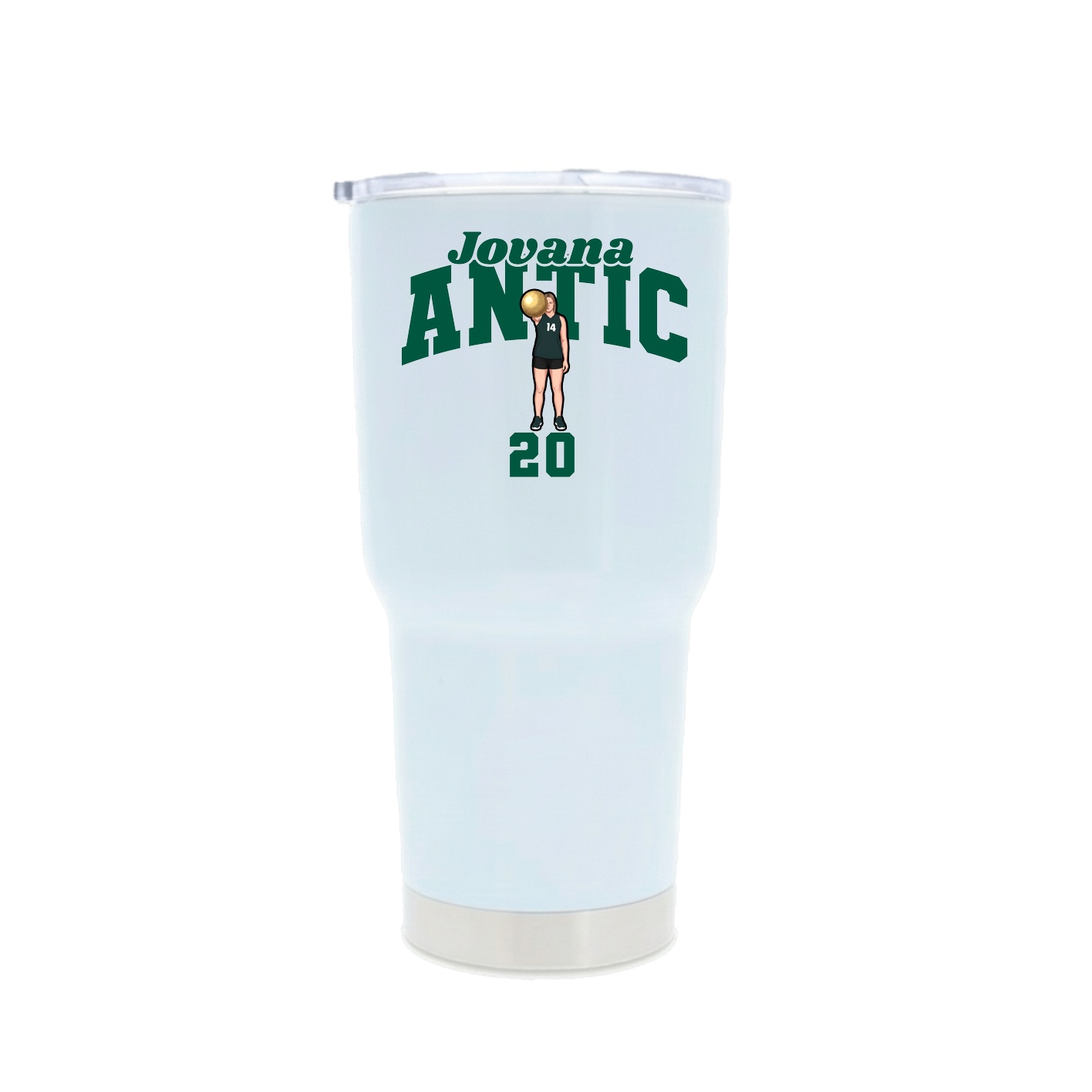 30oz Stainless Steel Tumbler — Signature Arch in White