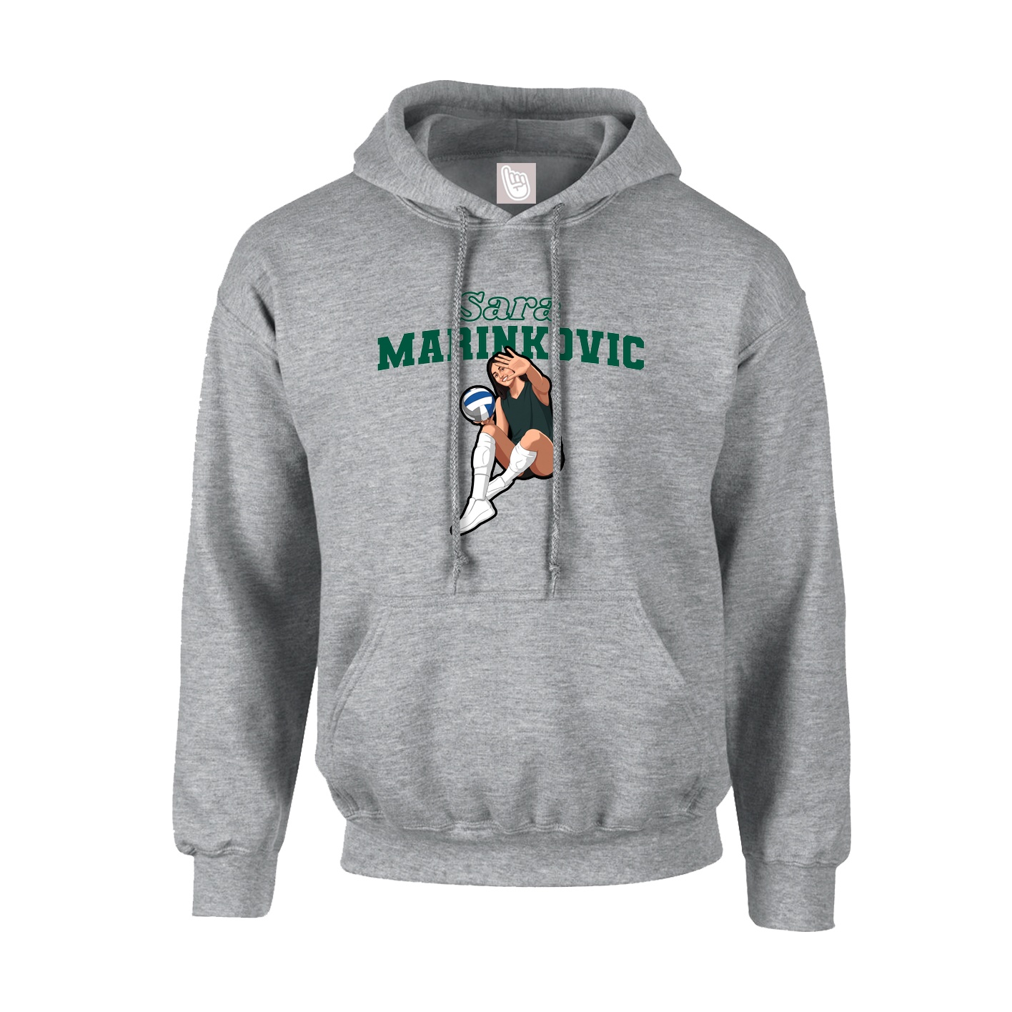 Hoodie — Name Arch in Grey
