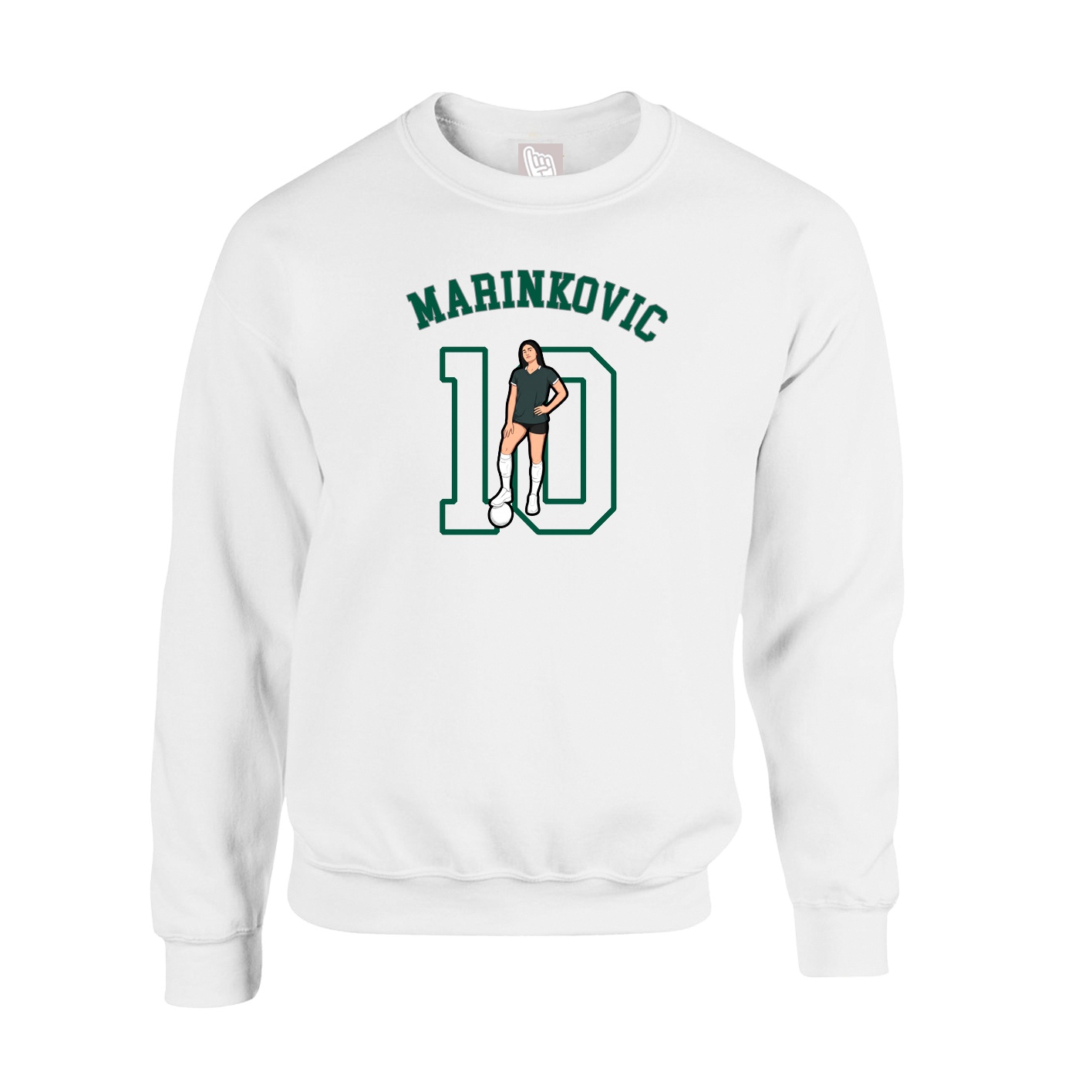 Fleece Crew — Shirsey Arch in White
