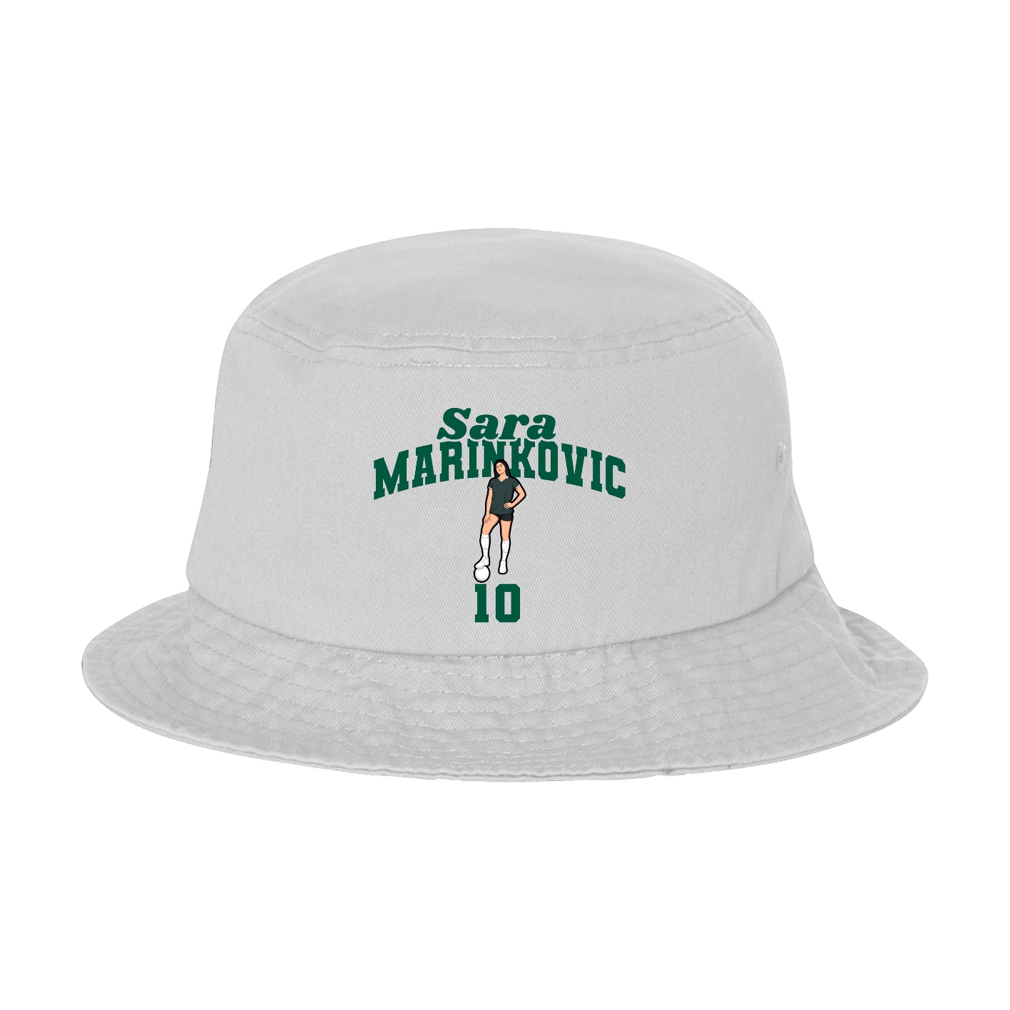 Bucket Cap — Signature Arch in White