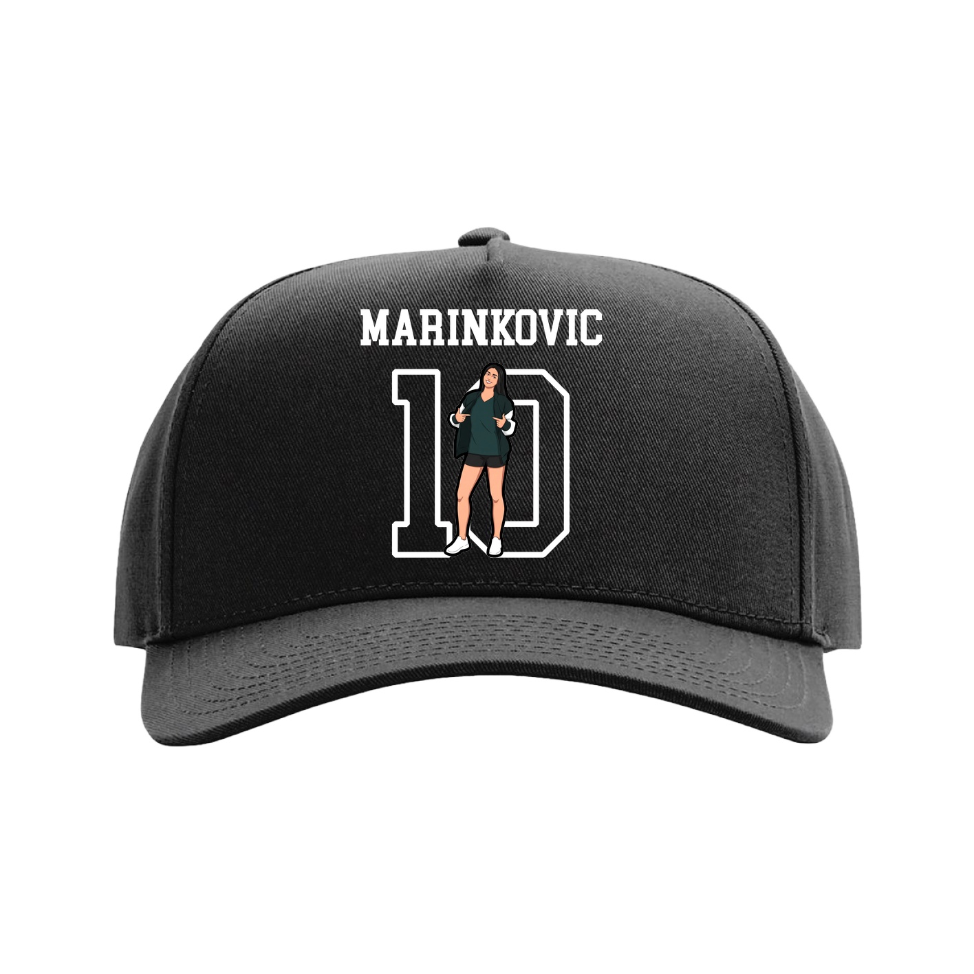 Full Fabric Five-Panel Champ Cap — Shirsey in Black