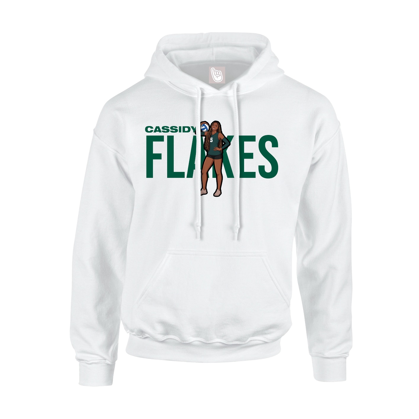 Youth Hoodie — Player Name in White