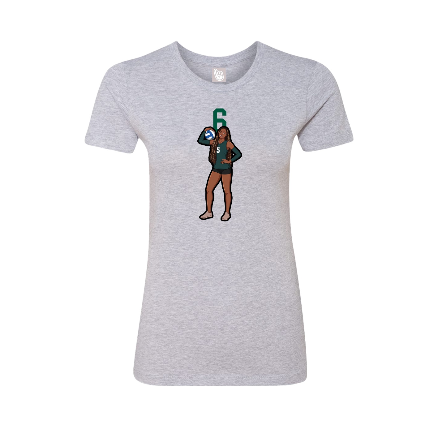 Fitted Women's Tee — Number Top in Grey