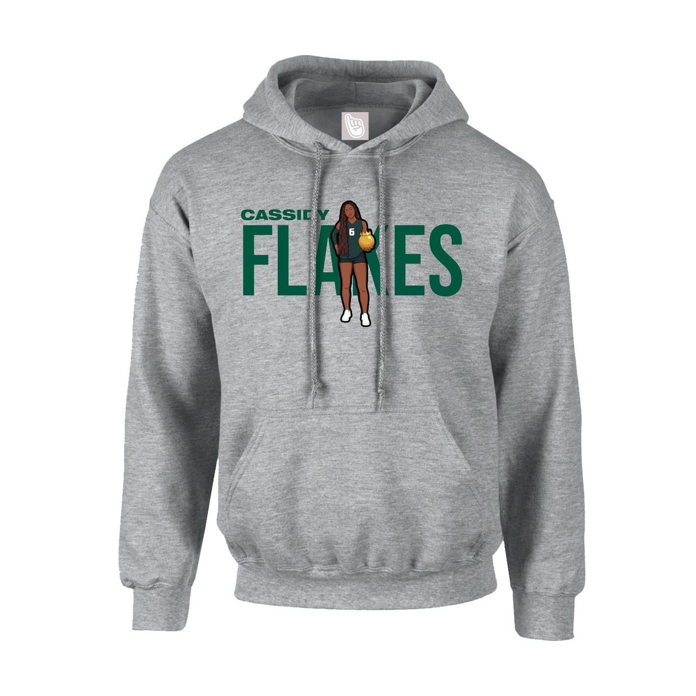 Hoodie — Player Name in Grey