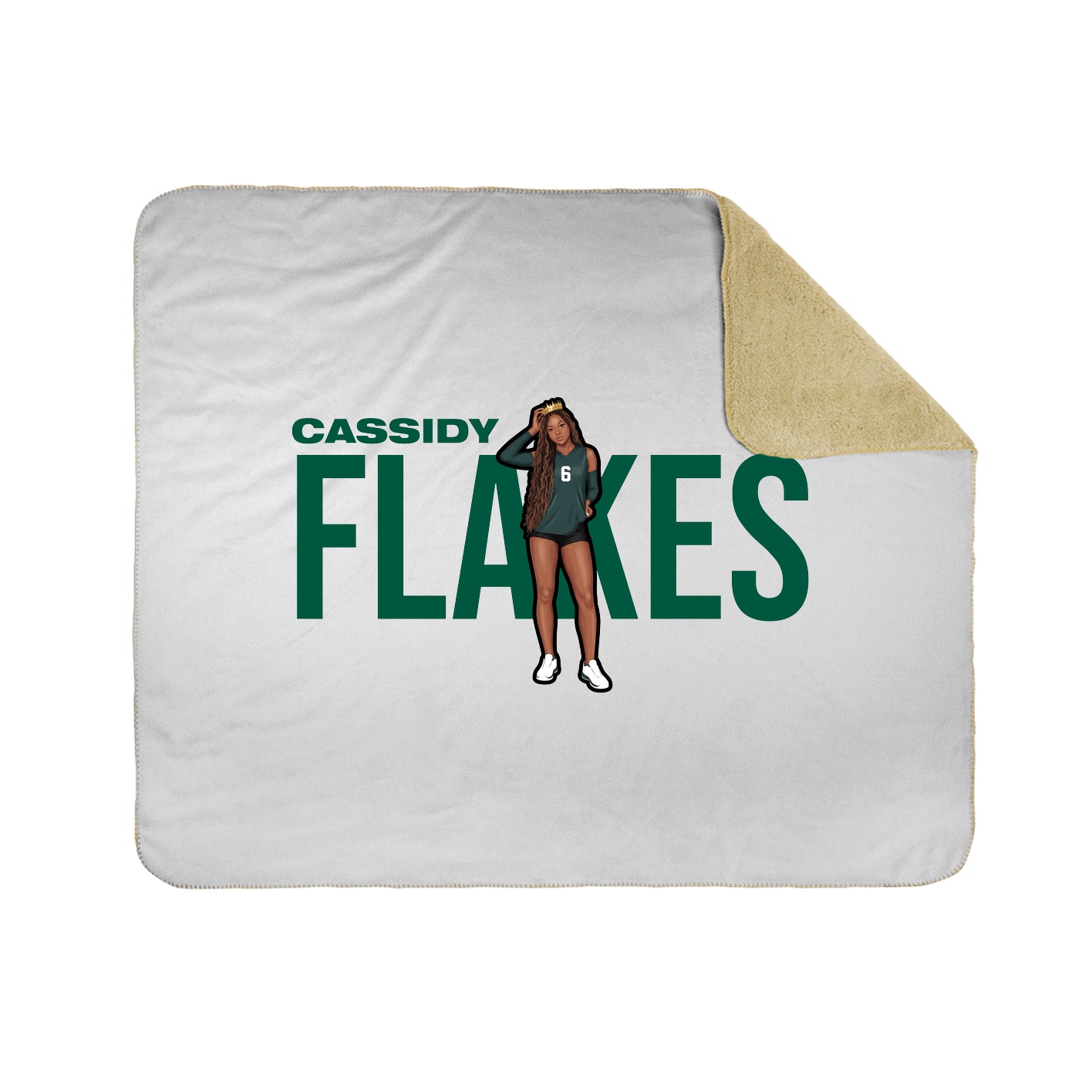 Throw Blanket — Player Name in White