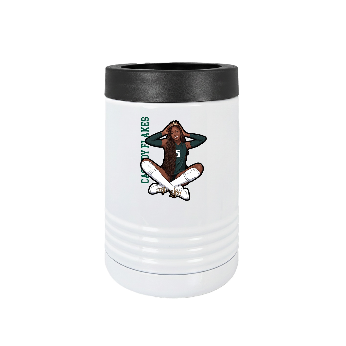 Beverage Holder — Name Vertical in White