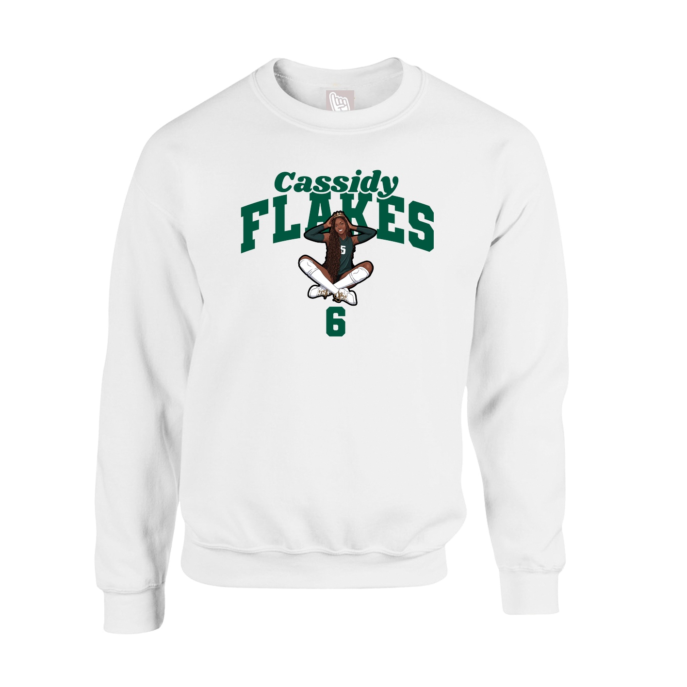 Fleece Crew — Signature Arch in White