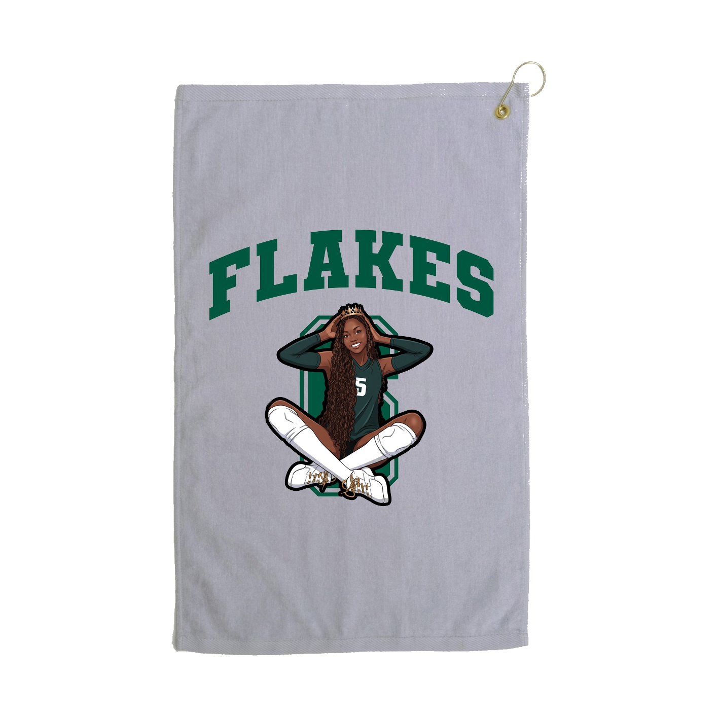 Golf Towel — Number in Grey
