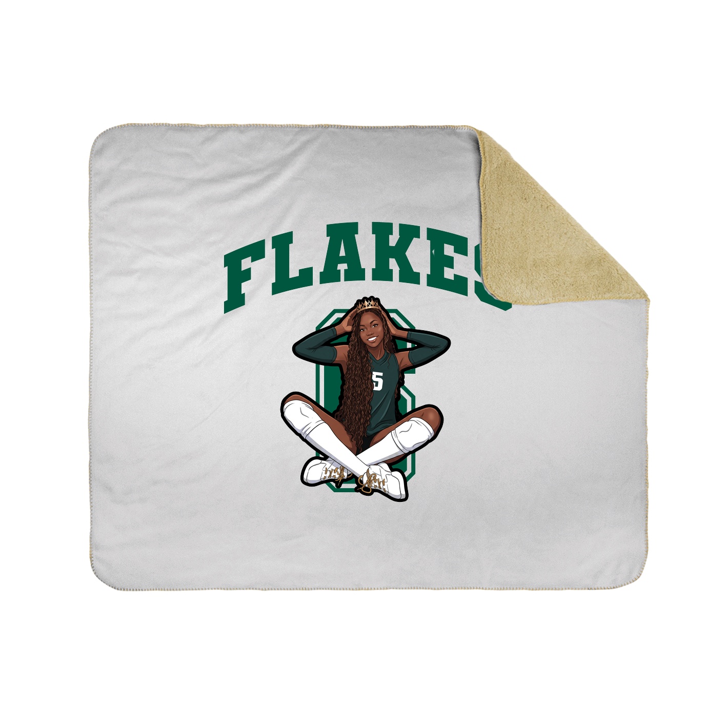 Throw Blanket — Number in White