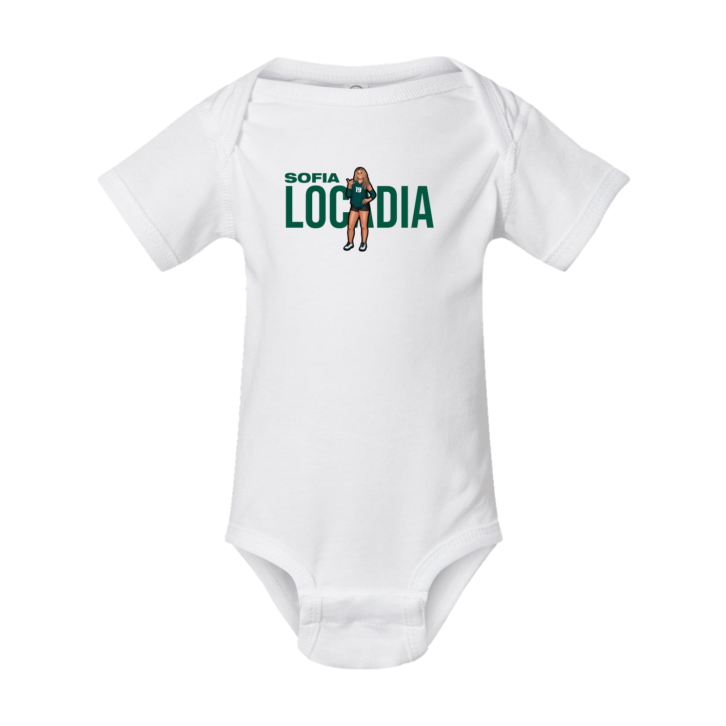 Baby Onesie — Player Name in White