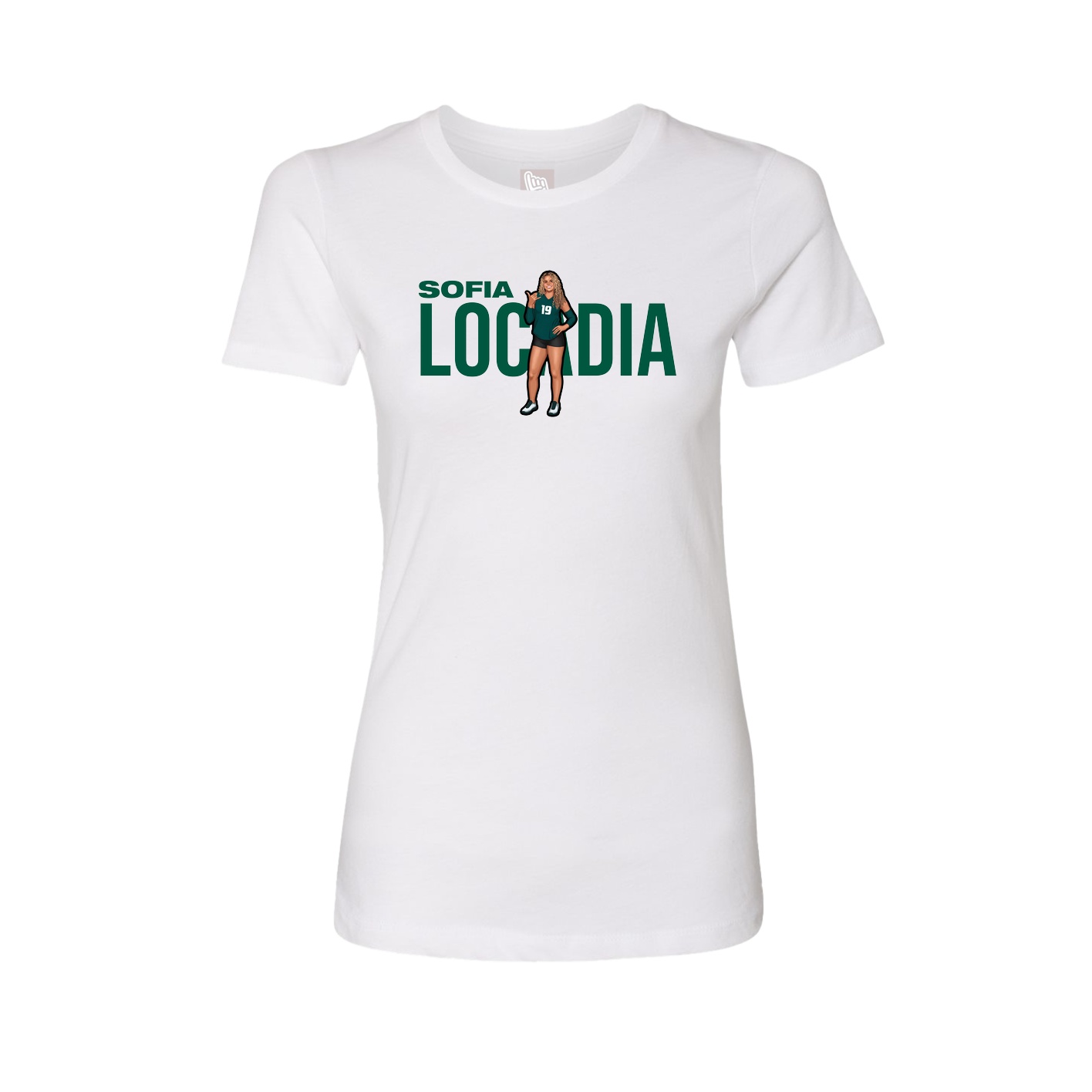 Fitted Women's Tee — Player Name in White