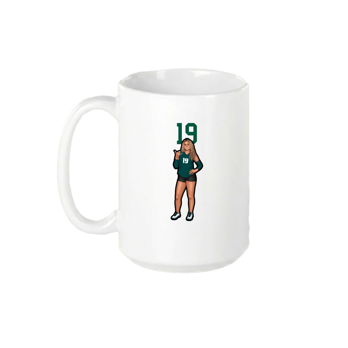 15oz Coffee Mug — Number Top in White