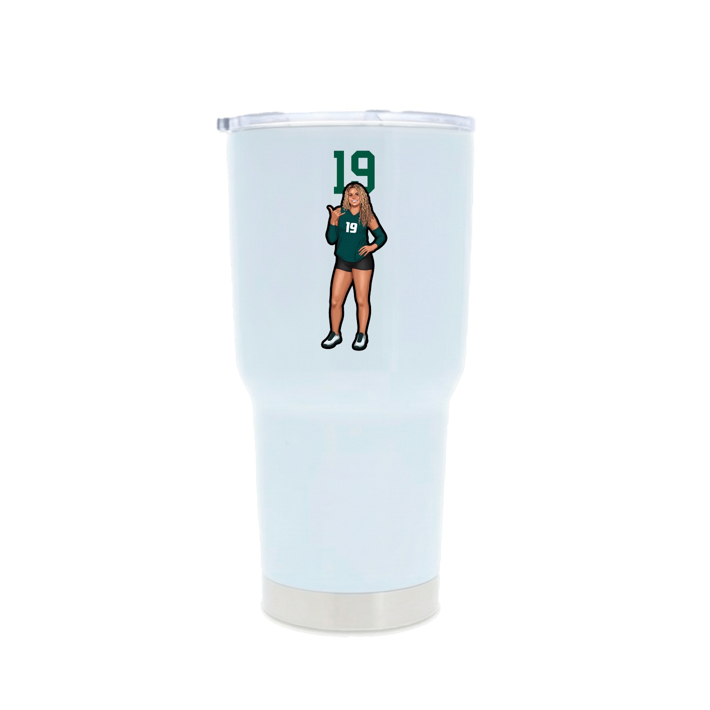 30oz Stainless Steel Tumbler — Number Top in White