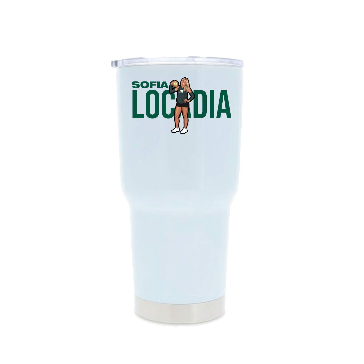 30oz Stainless Steel Tumbler — Player Name in White