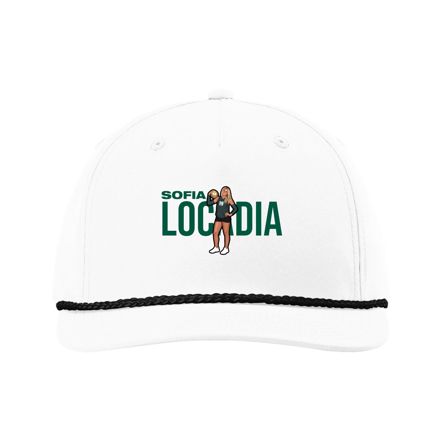 Five-Panel Classic Rope Cap — Player Name in White