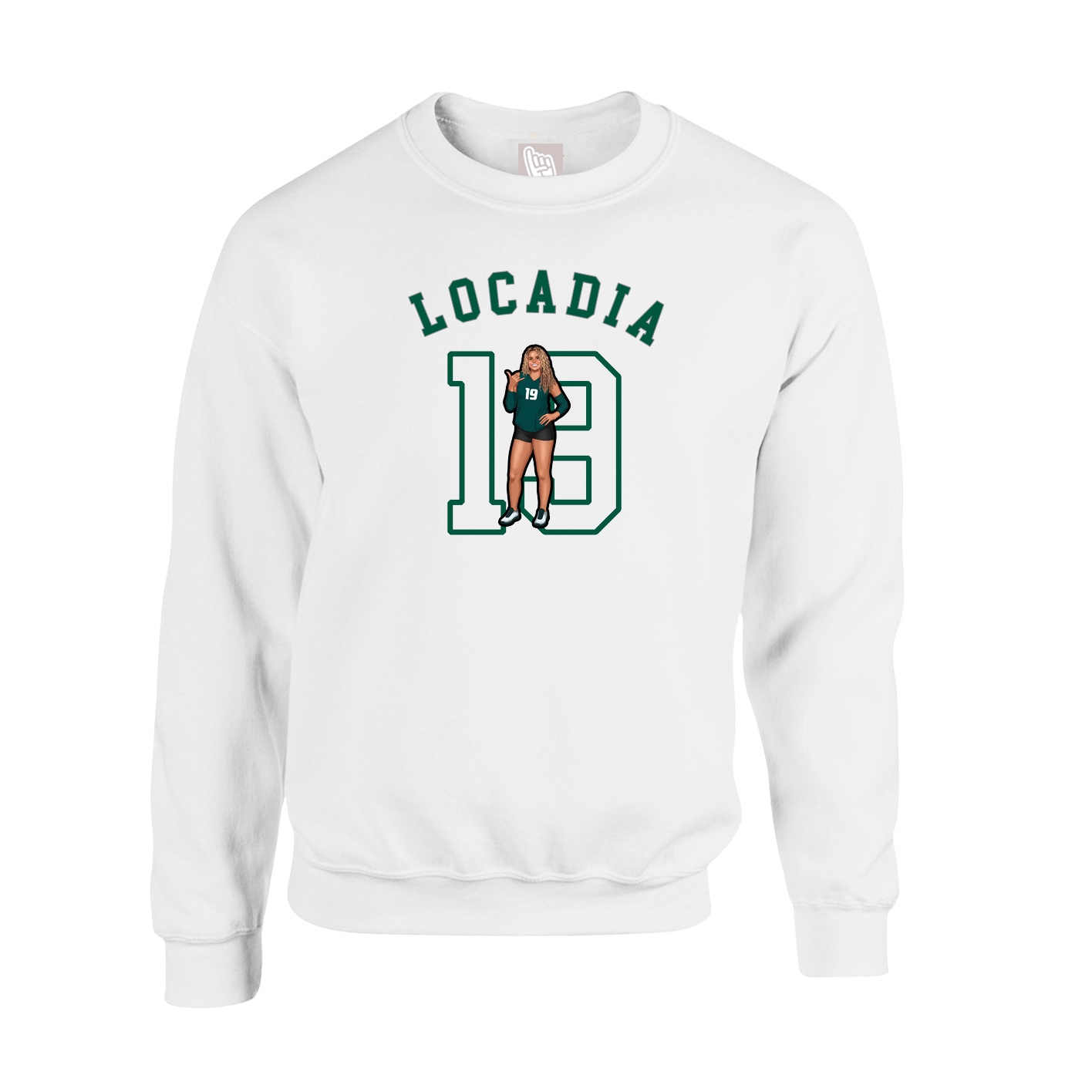 Fleece Crew — Shirsey Arch in White
