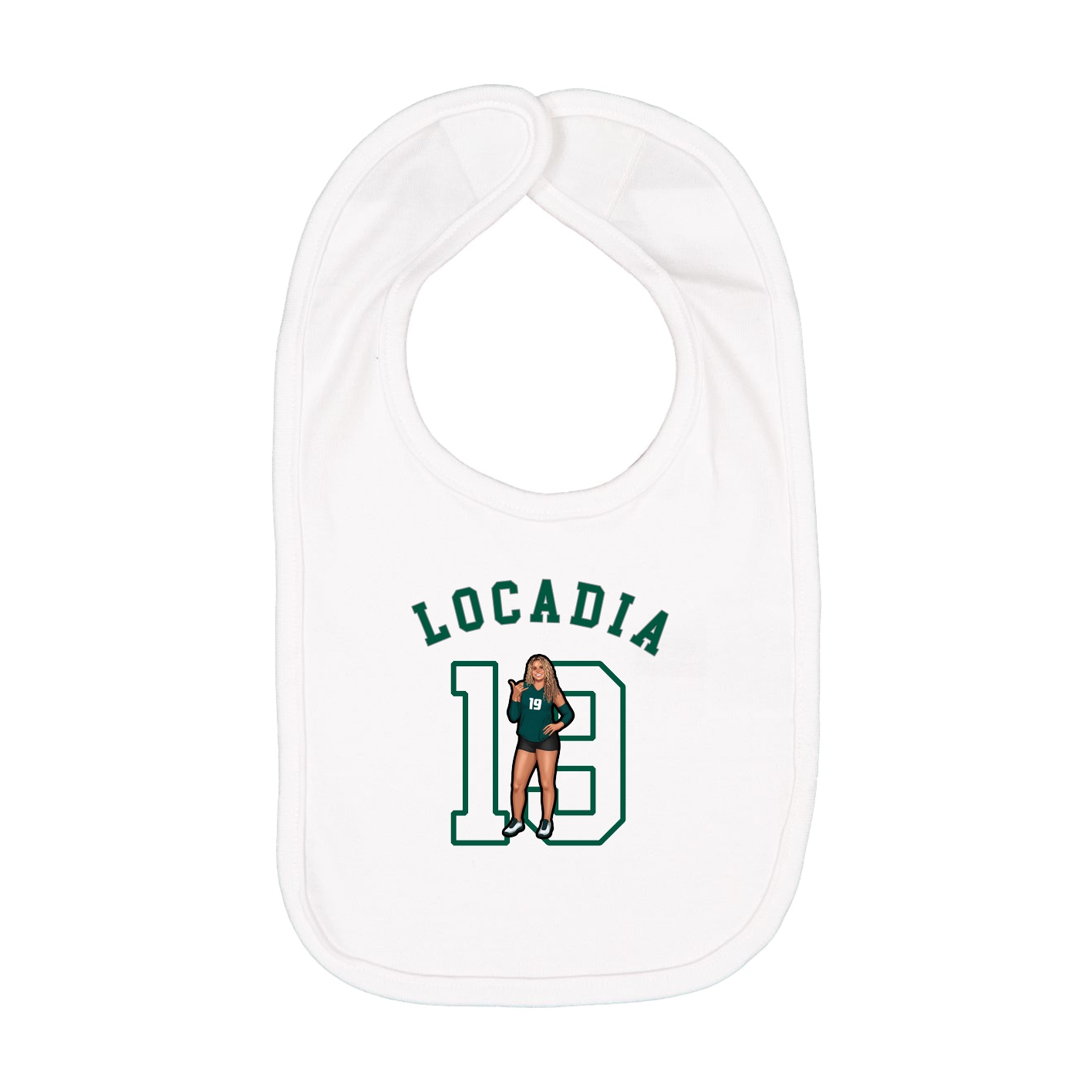 Infant Bib — Shirsey Arch in White