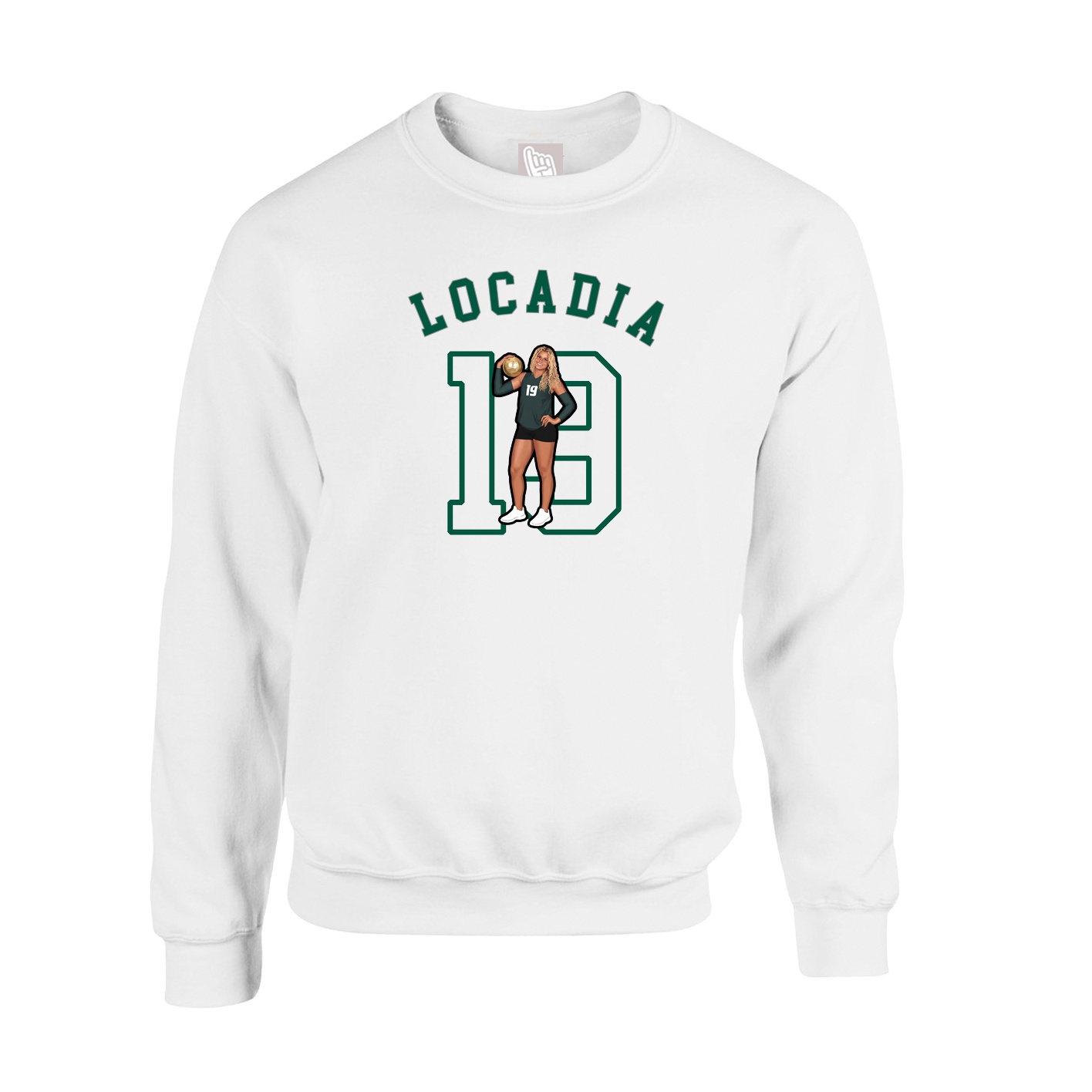 Fleece Crew — Shirsey Arch in White