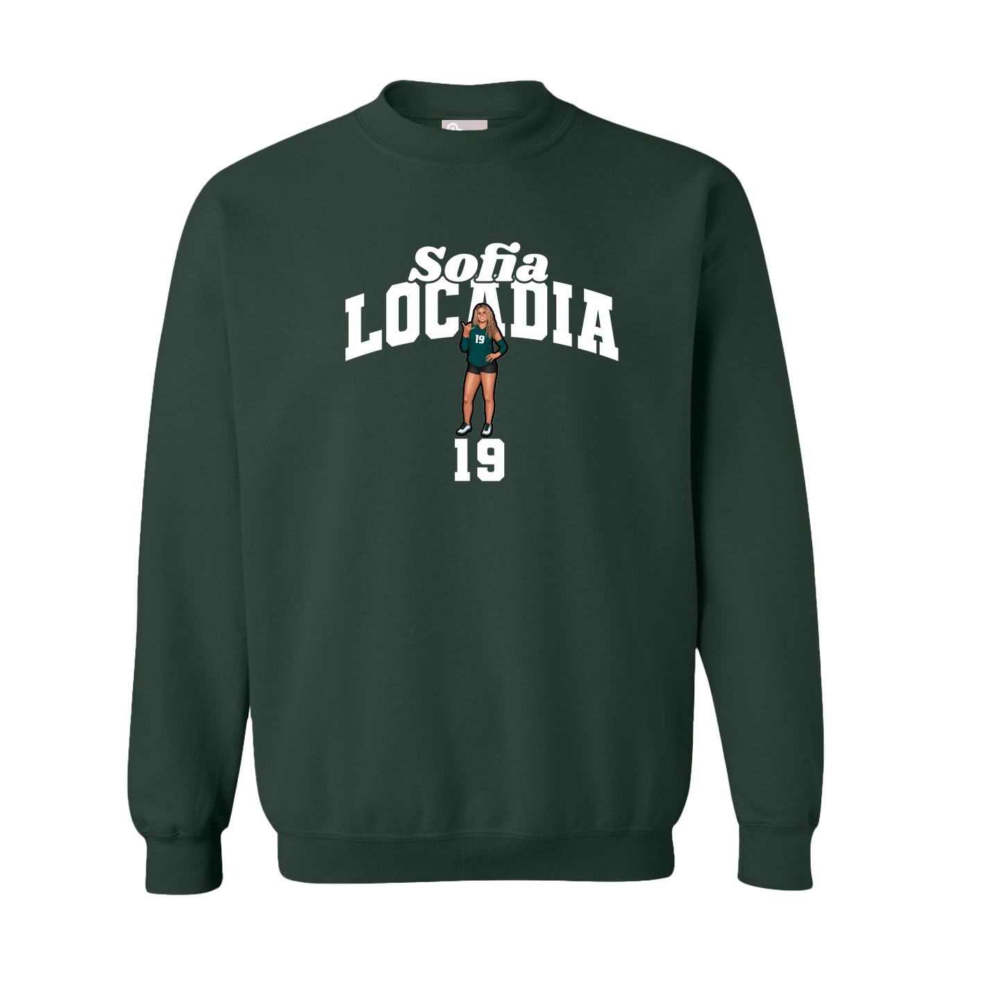 Fleece Crew — Signature Arch in Green