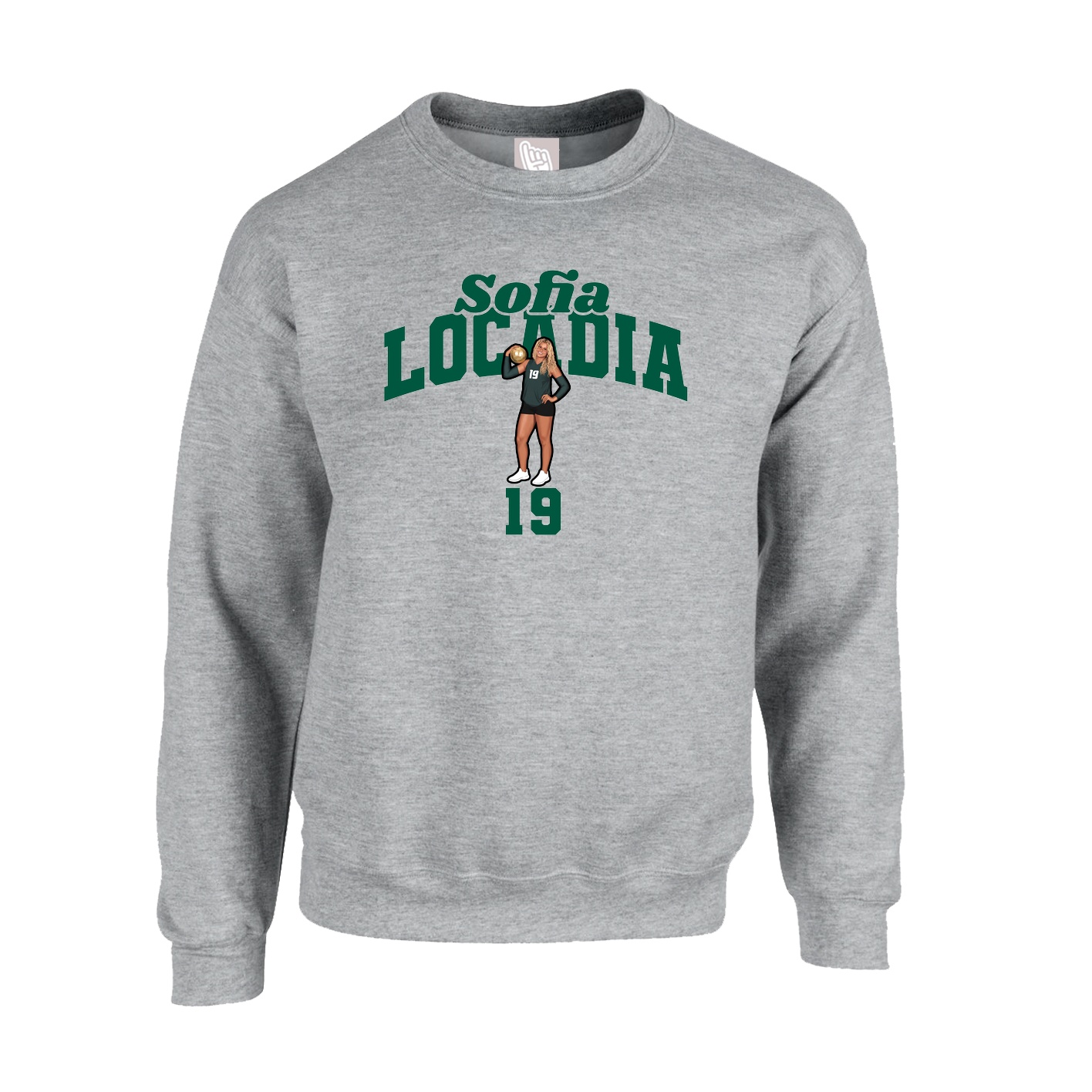 Fleece Crew — Signature Arch in Grey