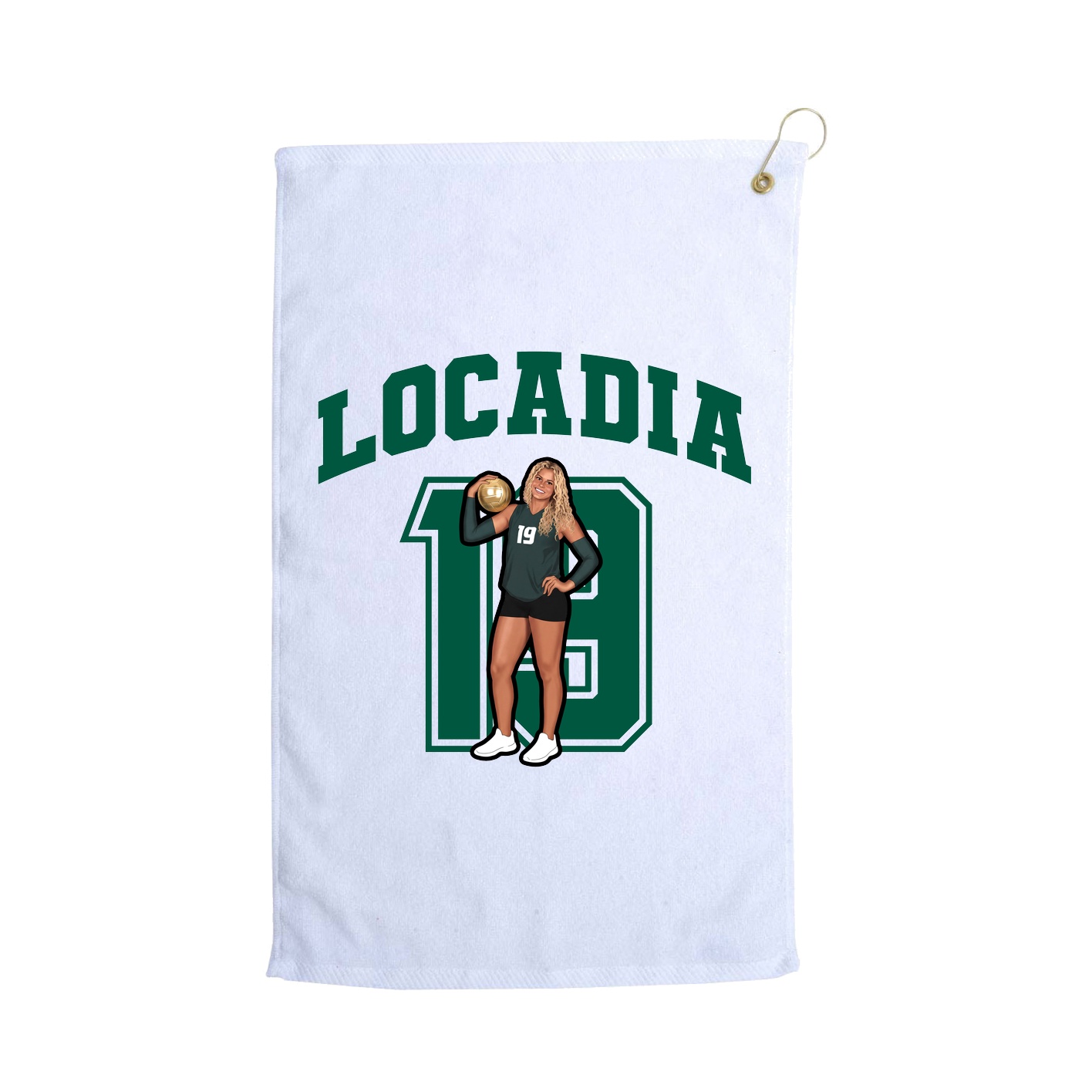 Golf Towel — Number in White
