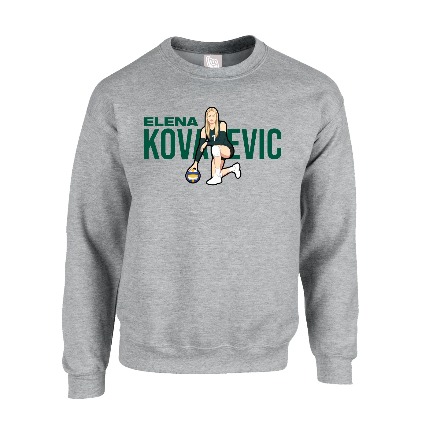 Fleece Crew — Player Name in Grey