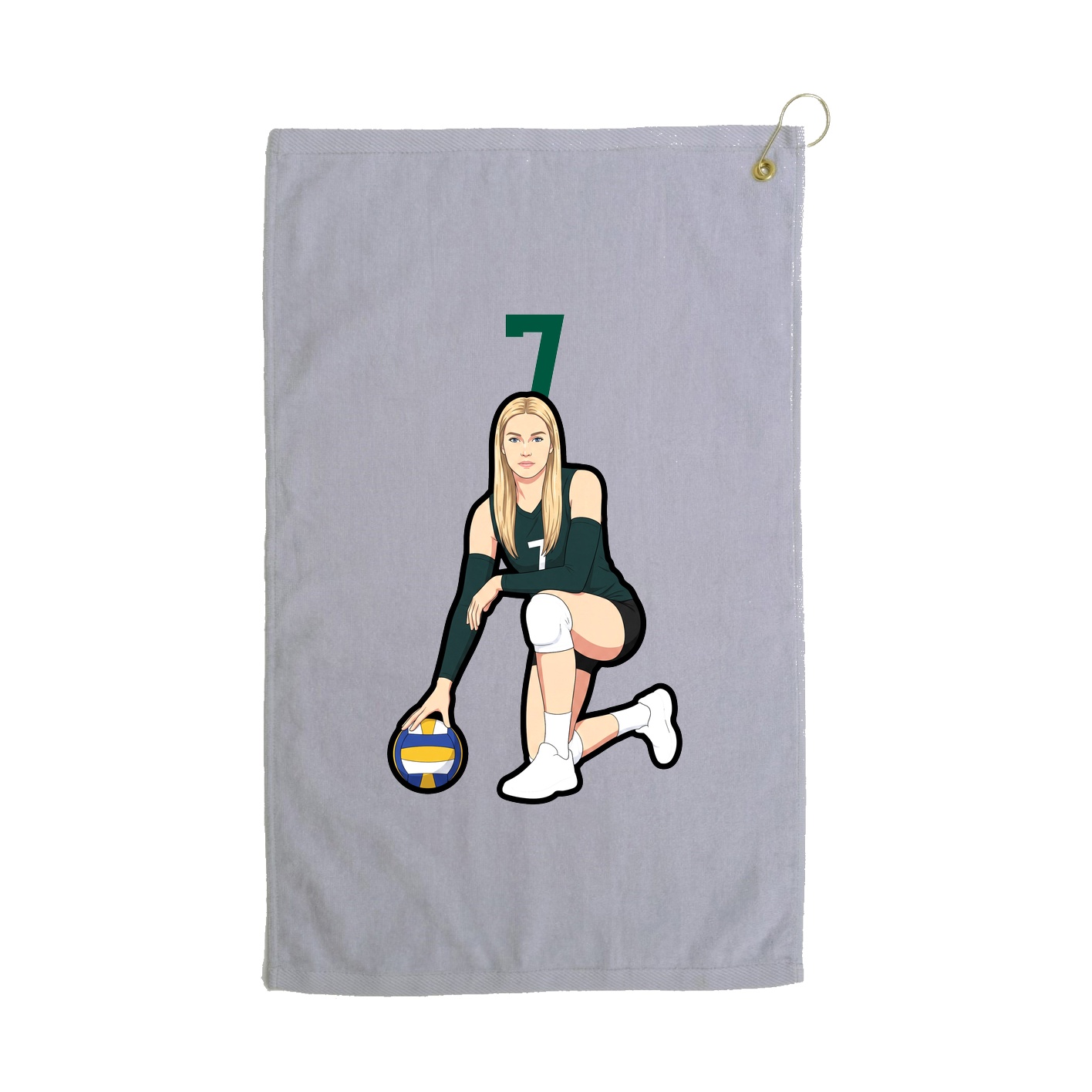 Golf Towel — Number Top in Grey