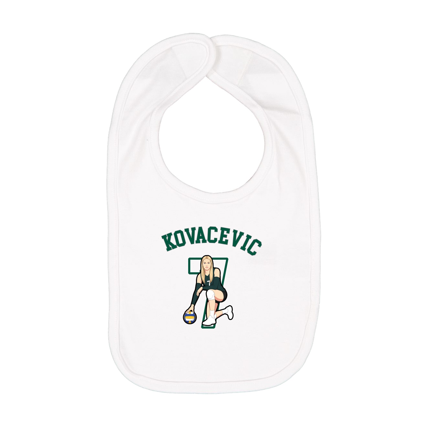 Infant Bib — Shirsey Arch in White