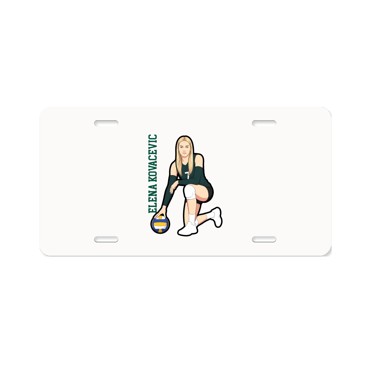 License Plate — Name Vertical in Classic