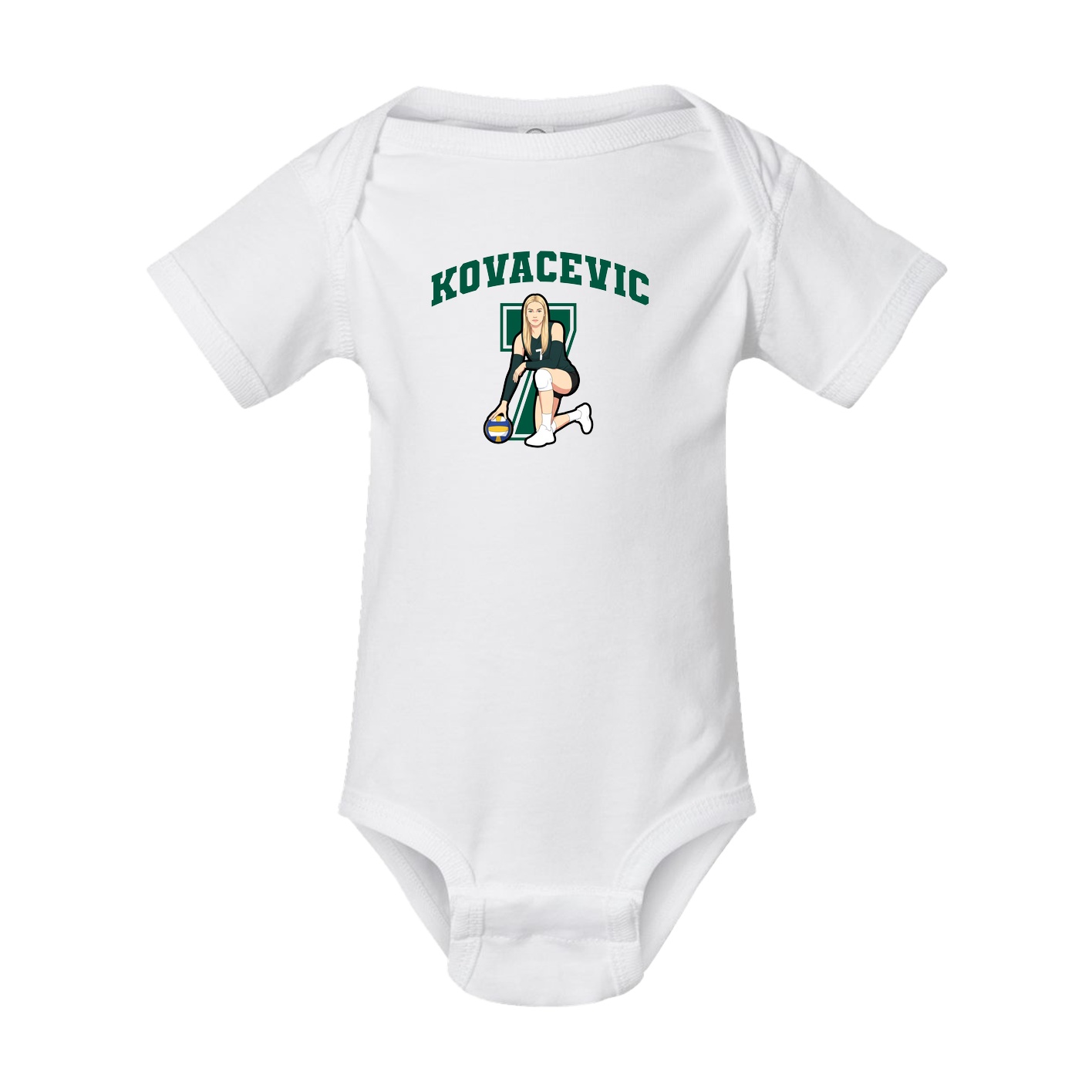 Baby Onesie — Number in White