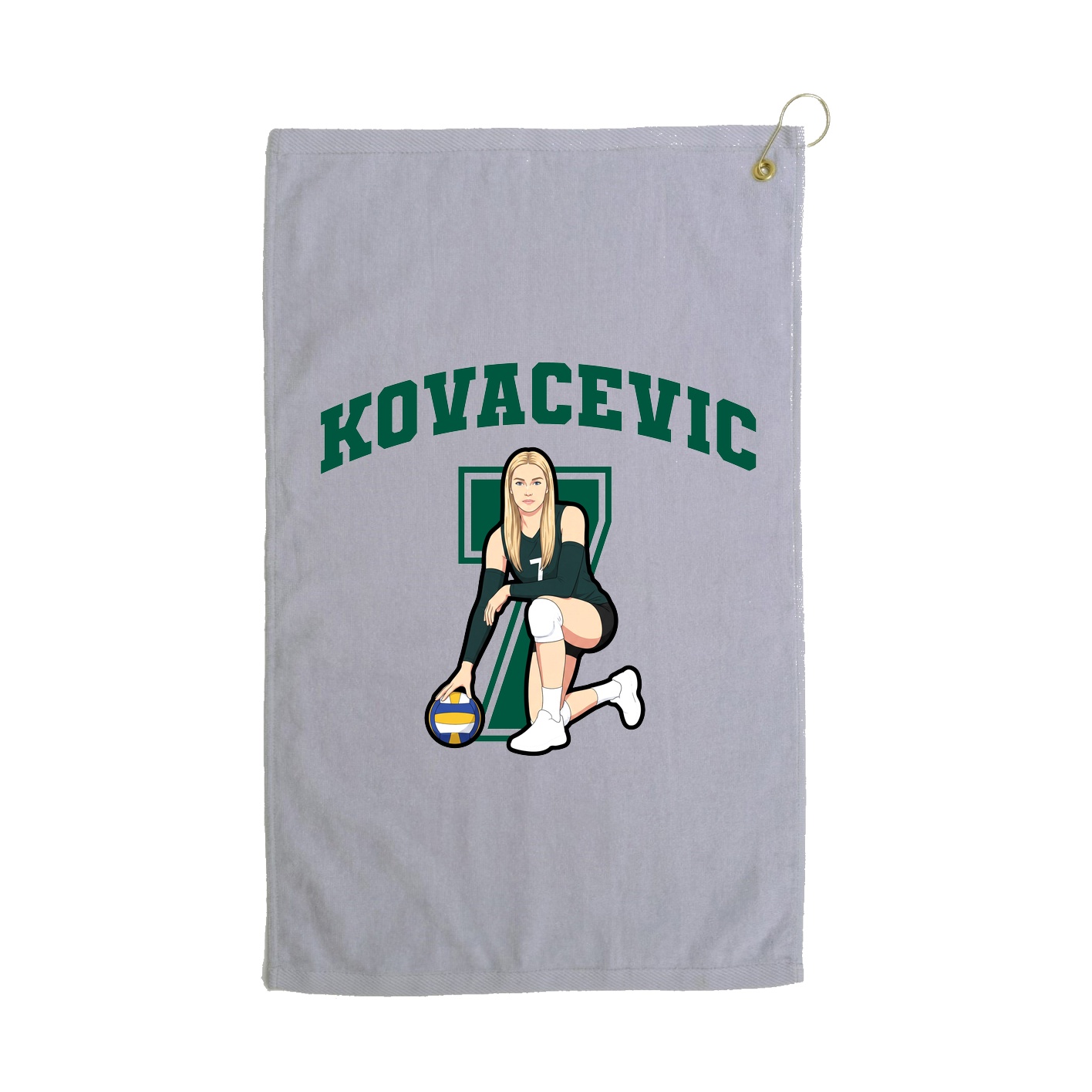 Golf Towel — Number in Grey