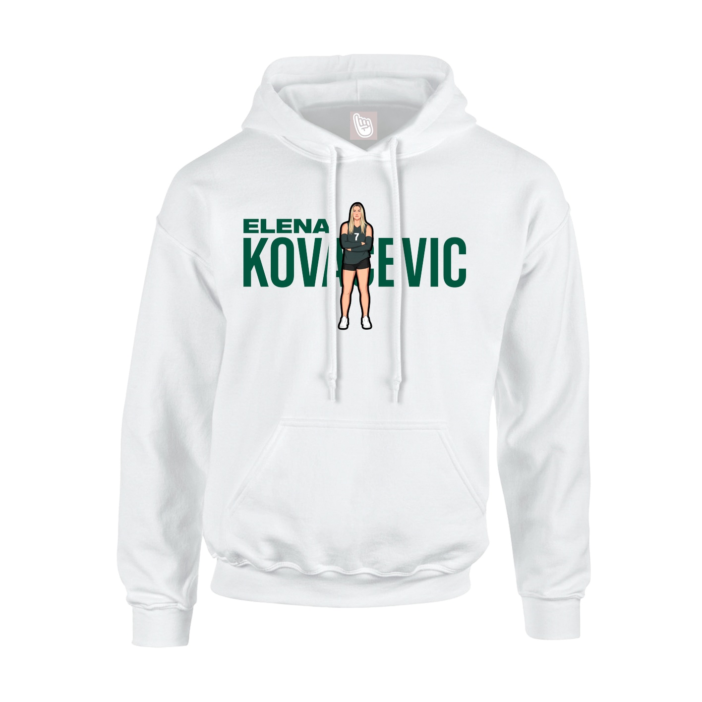 Youth Hoodie — Player Name in White