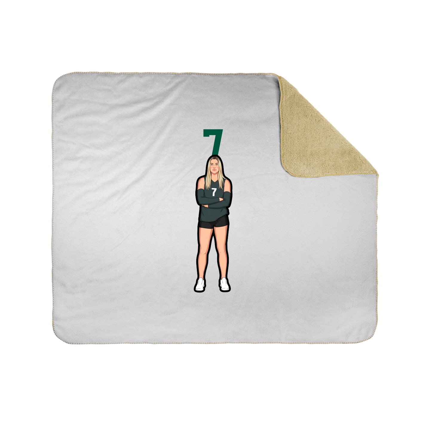 Throw Blanket — Number Top in White