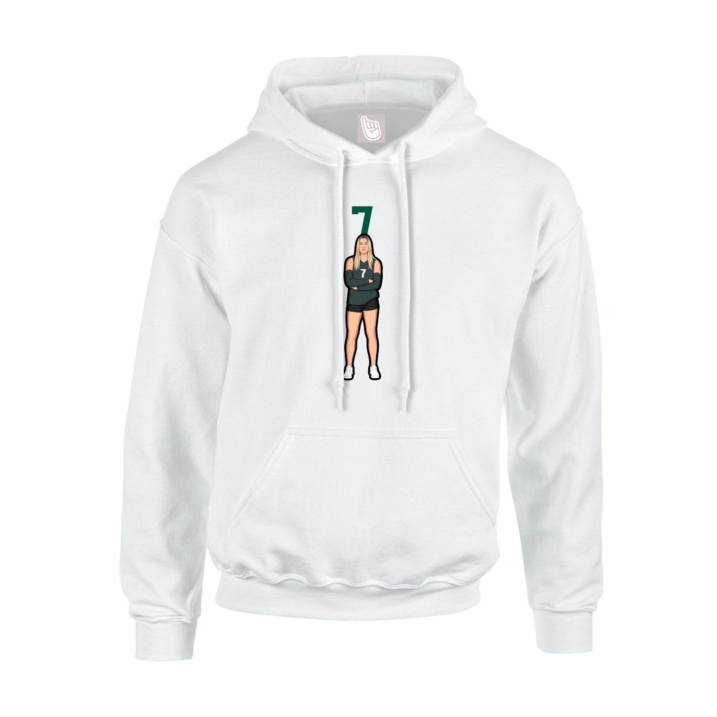 Hoodie — Number Top in White