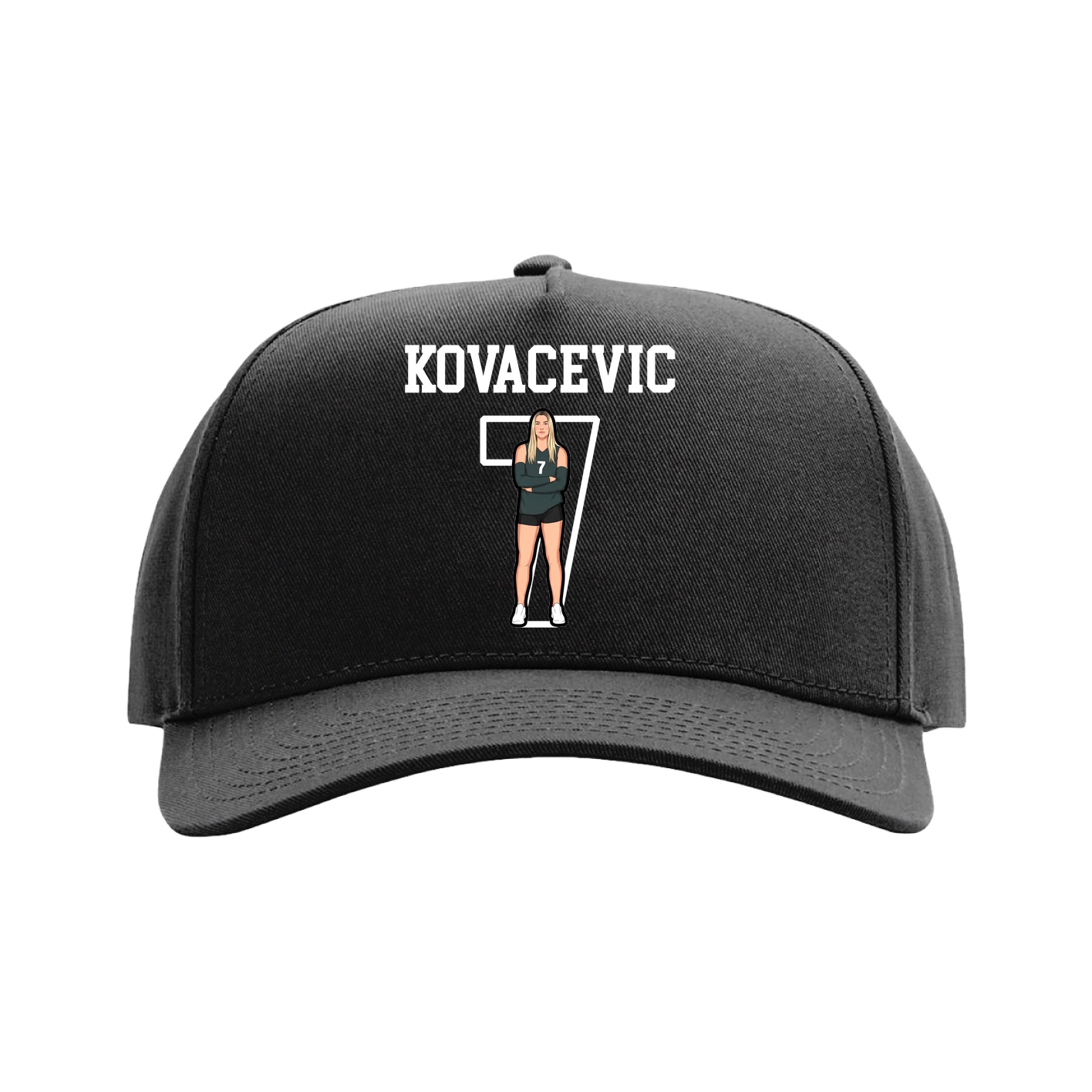 Full Fabric Five-Panel Champ Cap — Shirsey in Black
