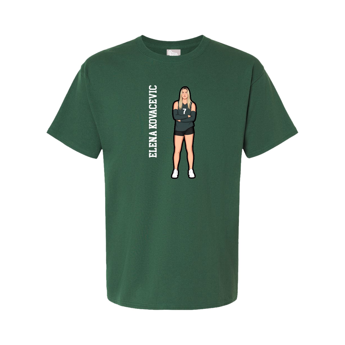 Tee — Name Vertical in Green