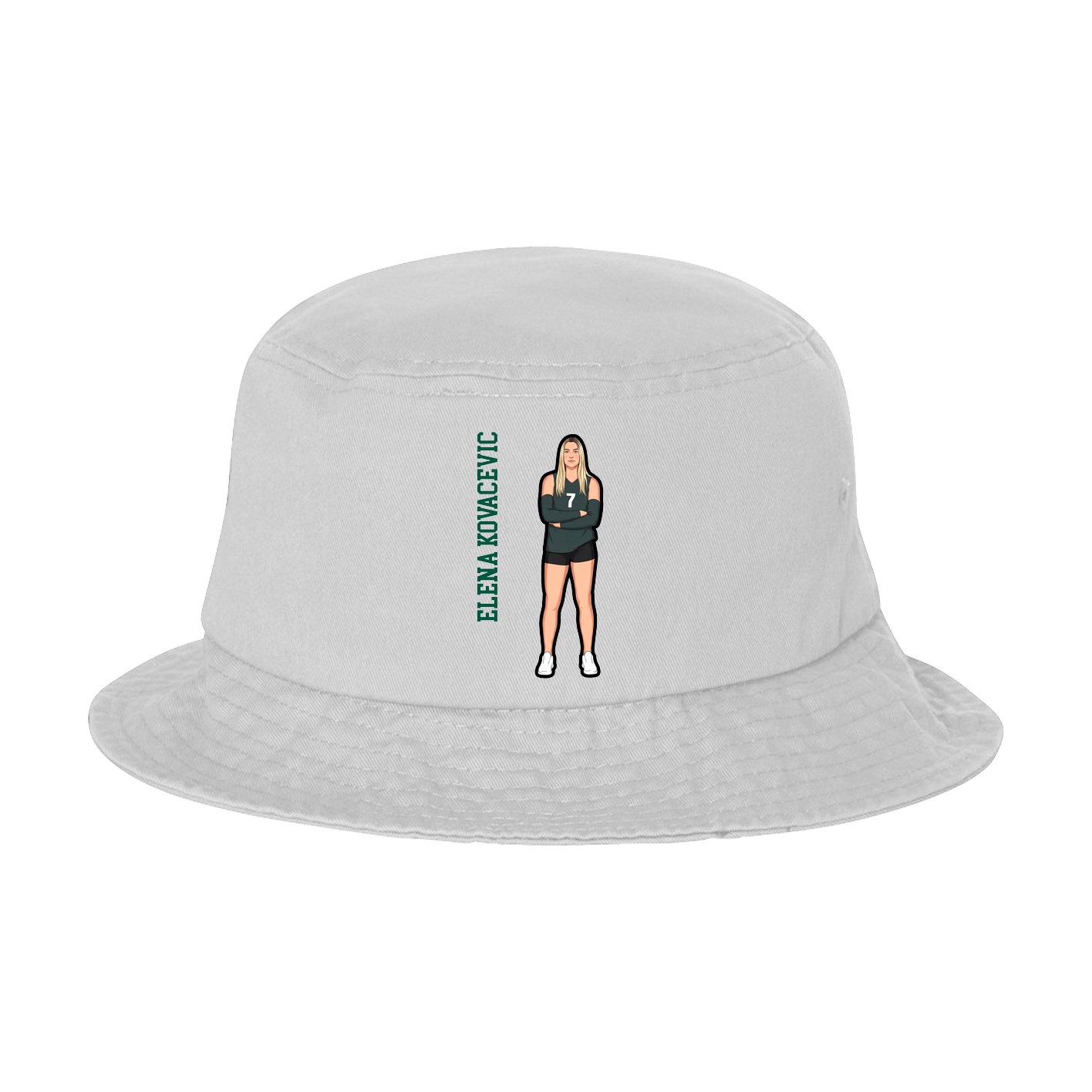 Bucket Cap — Name Vertical in White