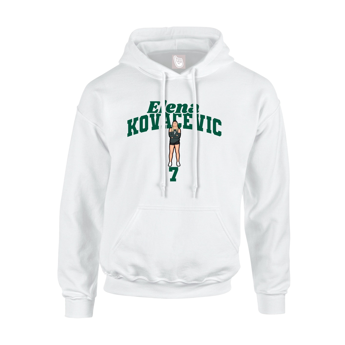 Hoodie — Signature Arch in White